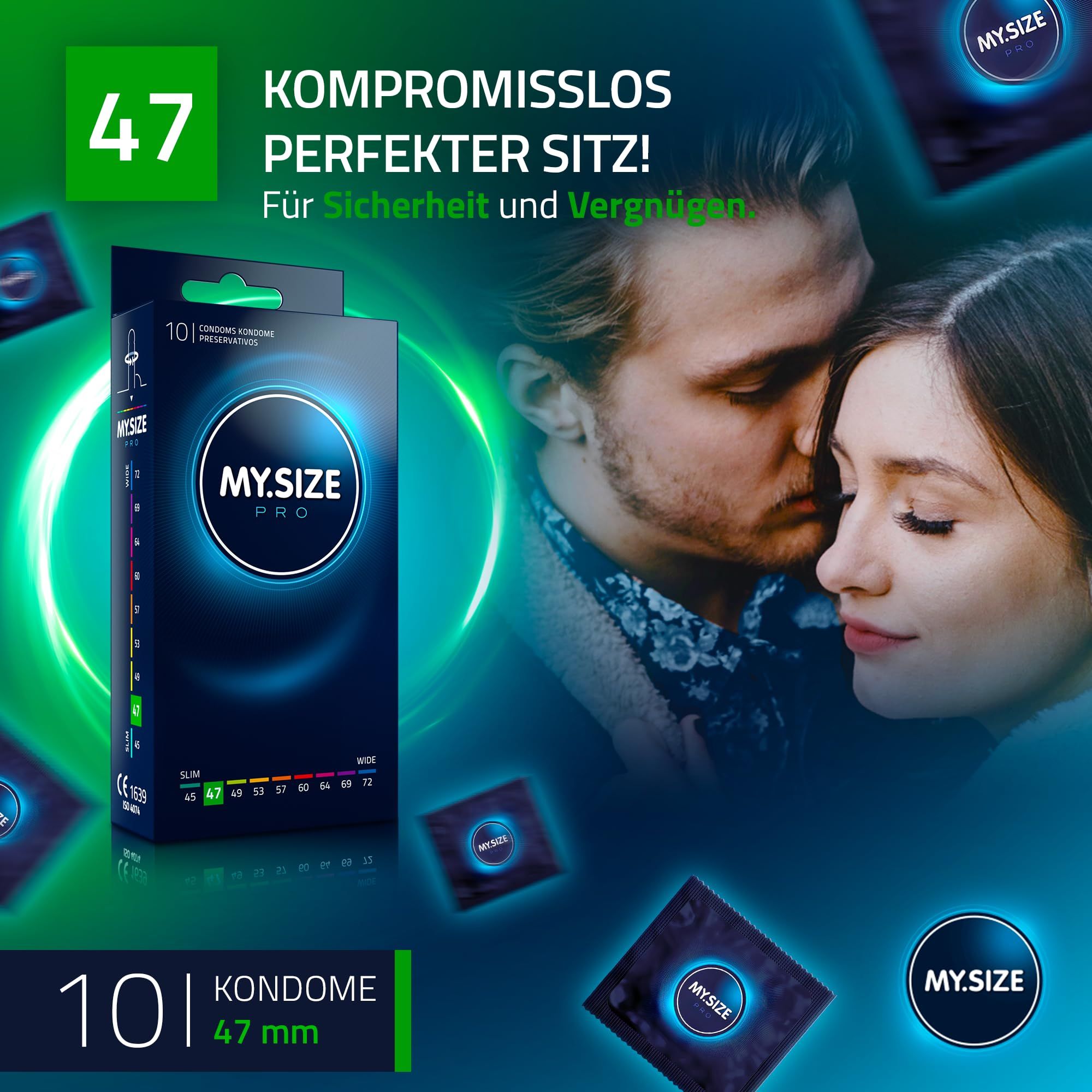 25 Kondome, 53 mm nominale Breite, in Plastikbeutel.