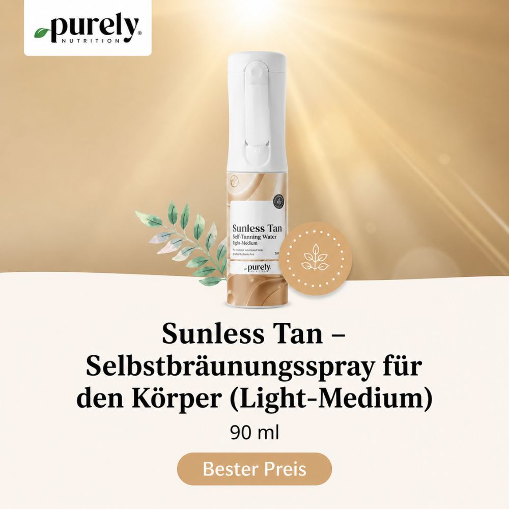 Purely Cosmetics Sunless Tan – Selbstbräunungsspray für den Körper (Light–Medium)