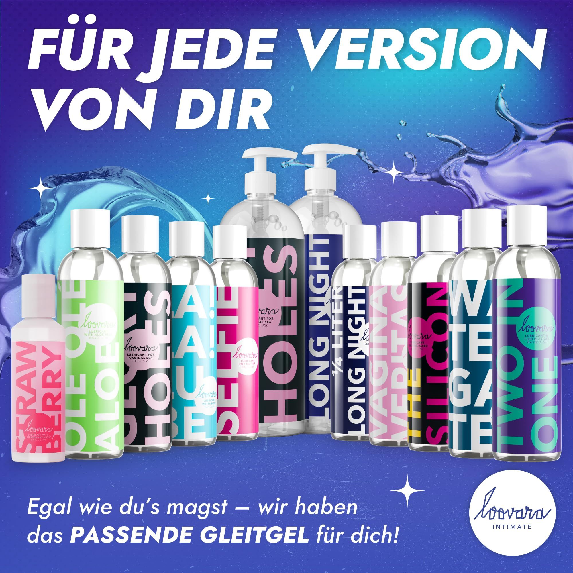 LooVara Gleitgel: "Long Night" und "Vaginal" Varianten.