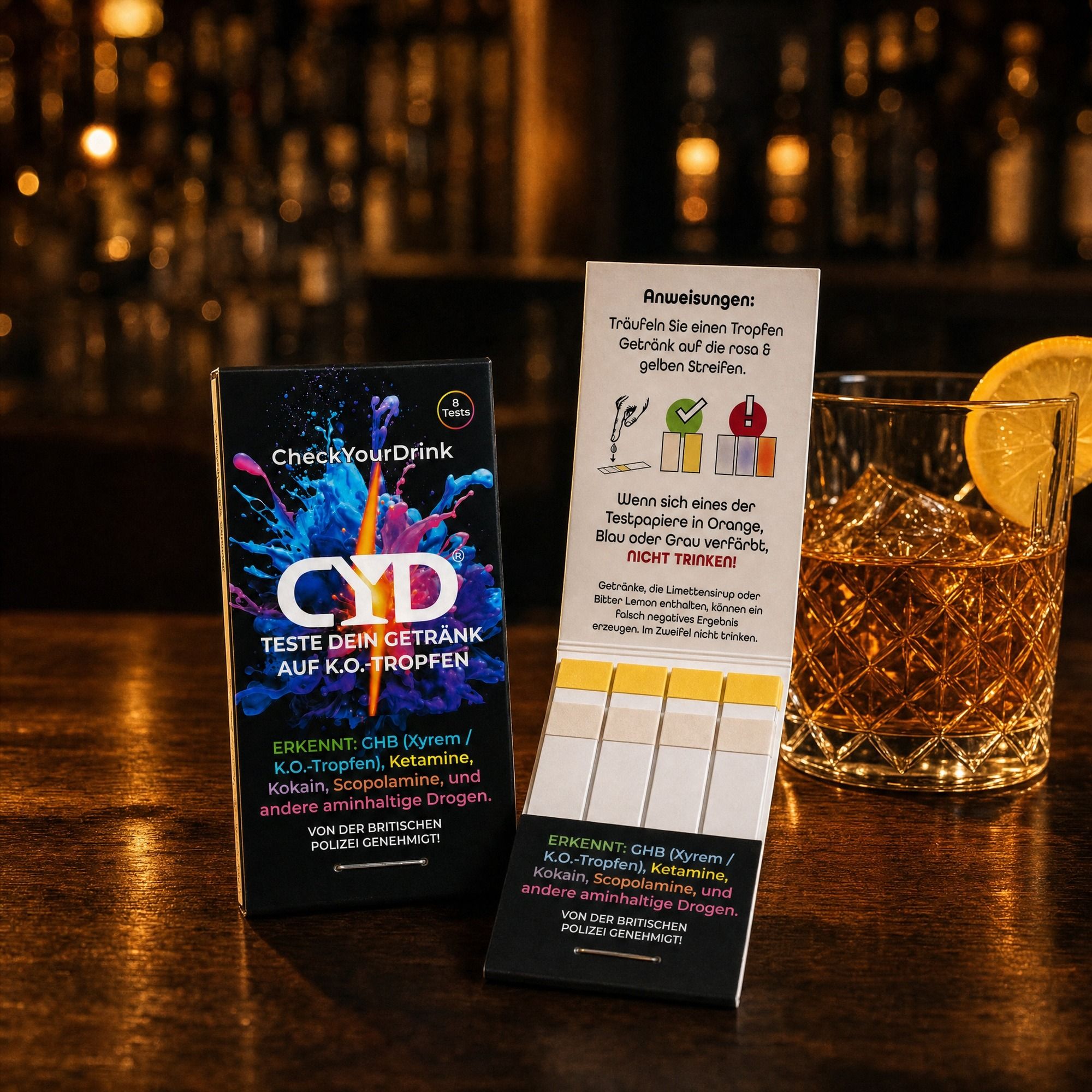 CYD® Getränketest K.O.-Tropfen Schnelltest Check Your Drink