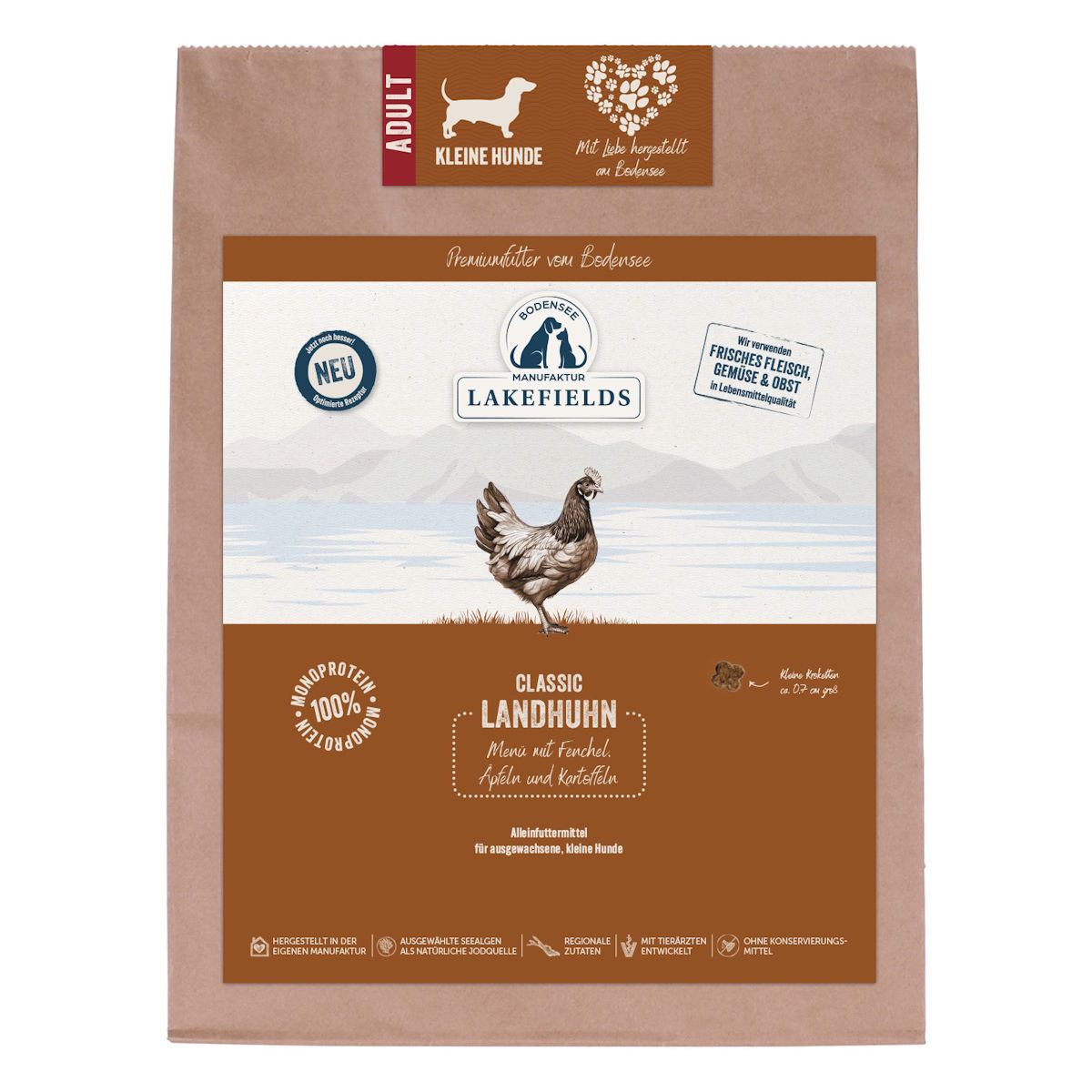 Lakefields - Landhuhn mit Fenchel, Äpfeln und Kartoffeln für kleine Hunde 1000 g