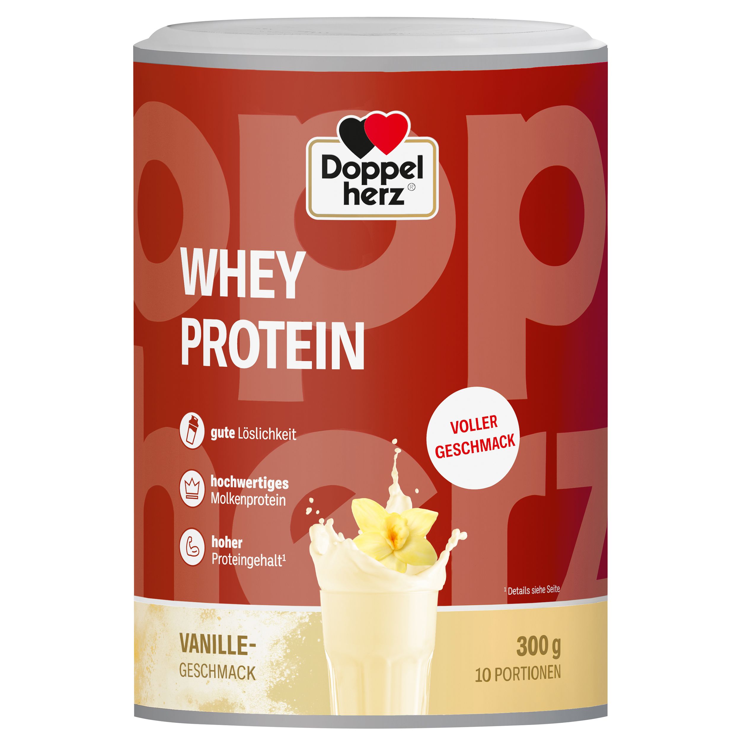 Doppelherz WHEY PROTEIN Vanille – Proteinpulver auf Molkenbasis in bewährter Doppelherz-Qualität