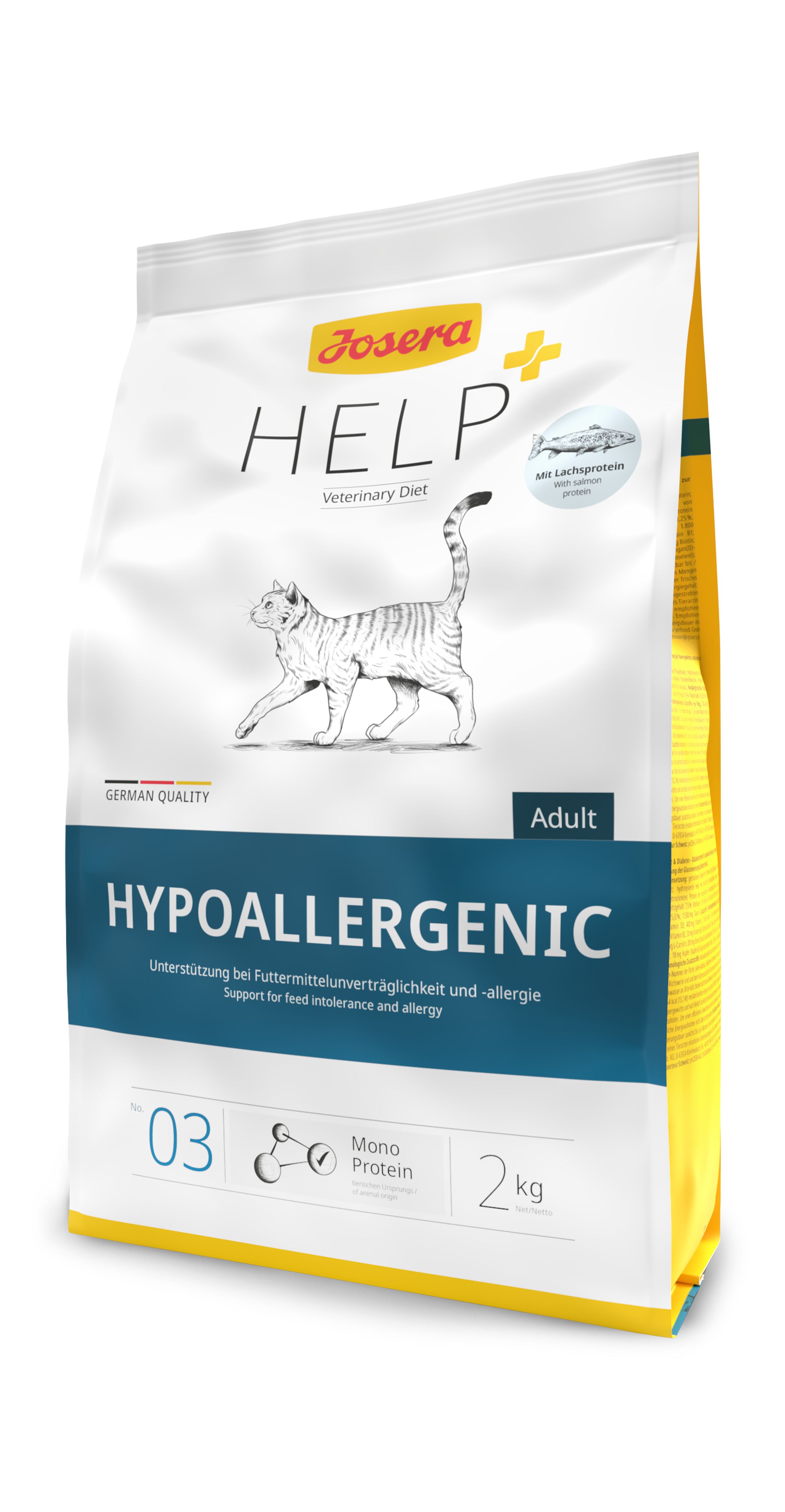 Josera Help Hypoallergenic Adult Katzenfutter, 2kg Beutel. Unterstützt bei Futtermittelunverträglichkeit.