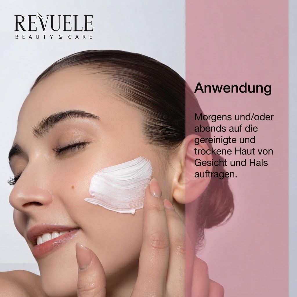 Flasche mit "Revuele Exosome Infusion Cream" Aufschrift und Liste aktiver Inhaltsstoffe.