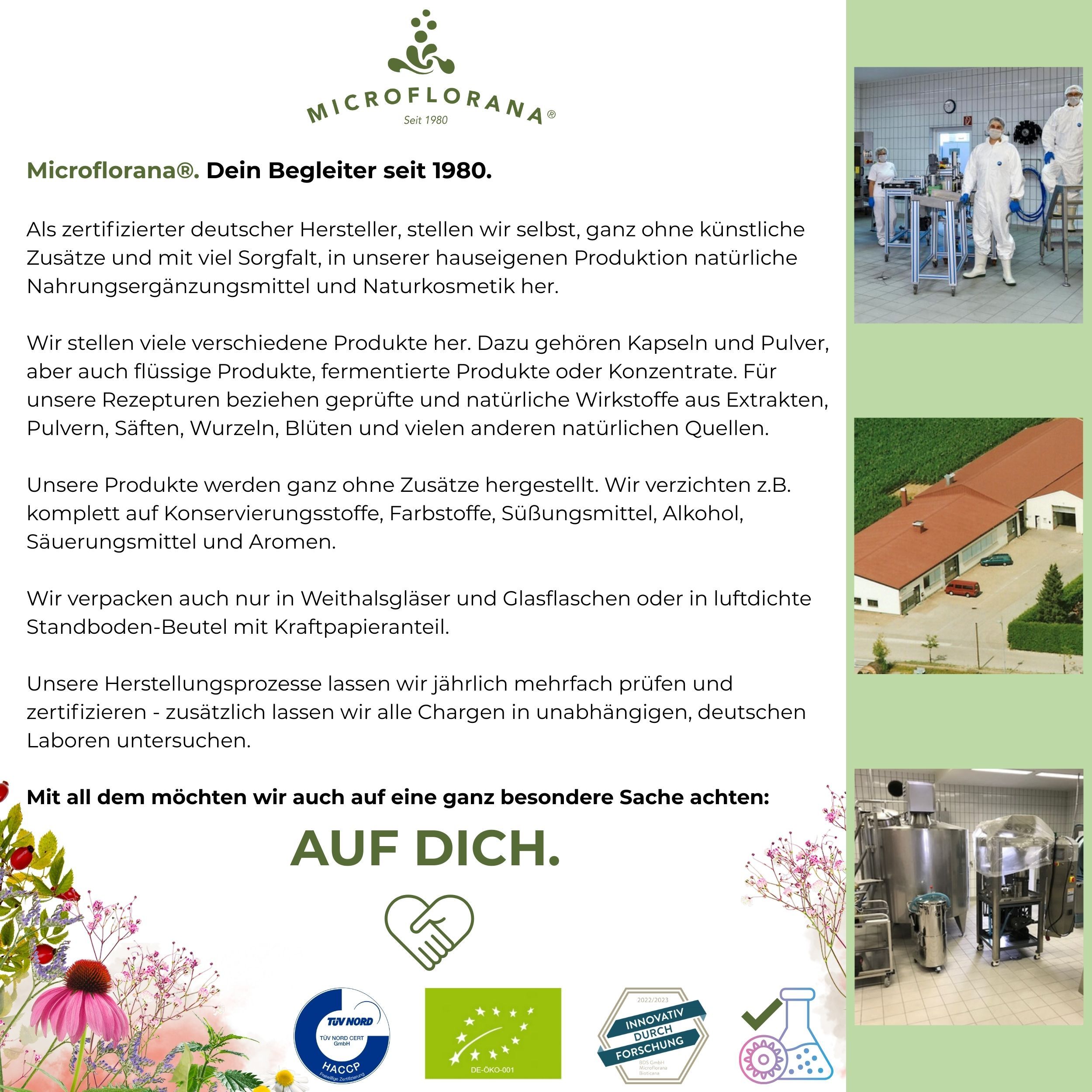 MICROFLORANA® - Bio Proteinpulver vegan - Inkl. Dosierhilfe - 30 mal Eiweiss-Shake - Choco Qi®