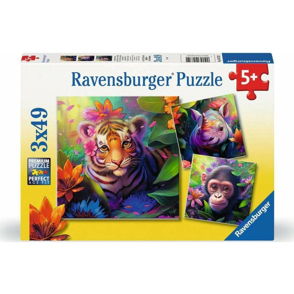 Ravensburger - Puzzle Dschungelbabys 3x49p