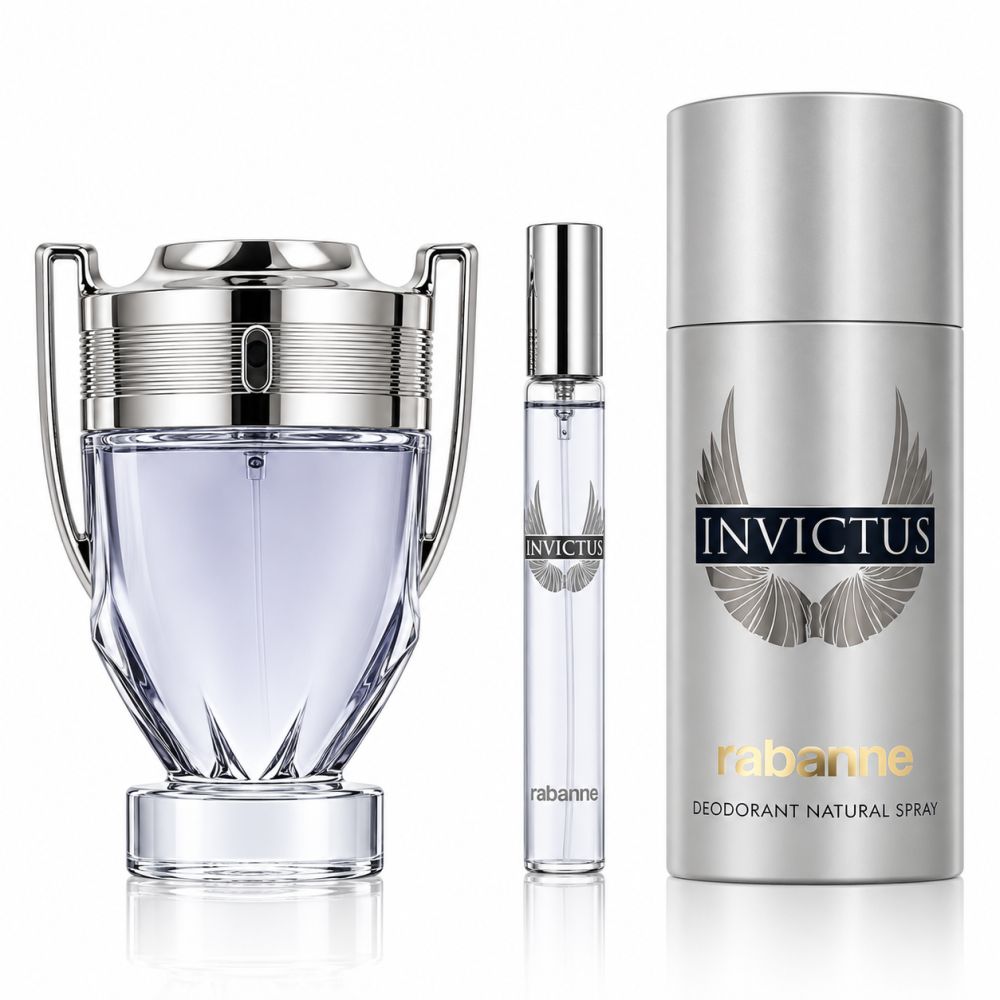 Paco Rabanne Invictus Set für Herren Eau de Toilette + Deodorant 150 3 Pc