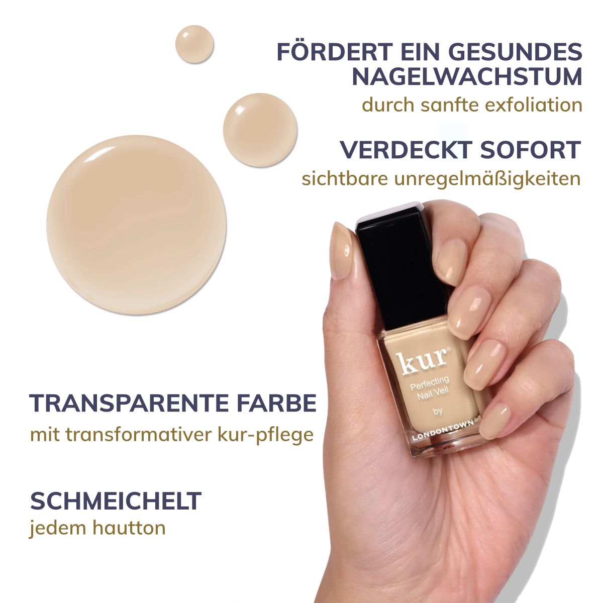 LONDONTOWN kur Nail Veil No.2 stärkende getönte Nagelpflege