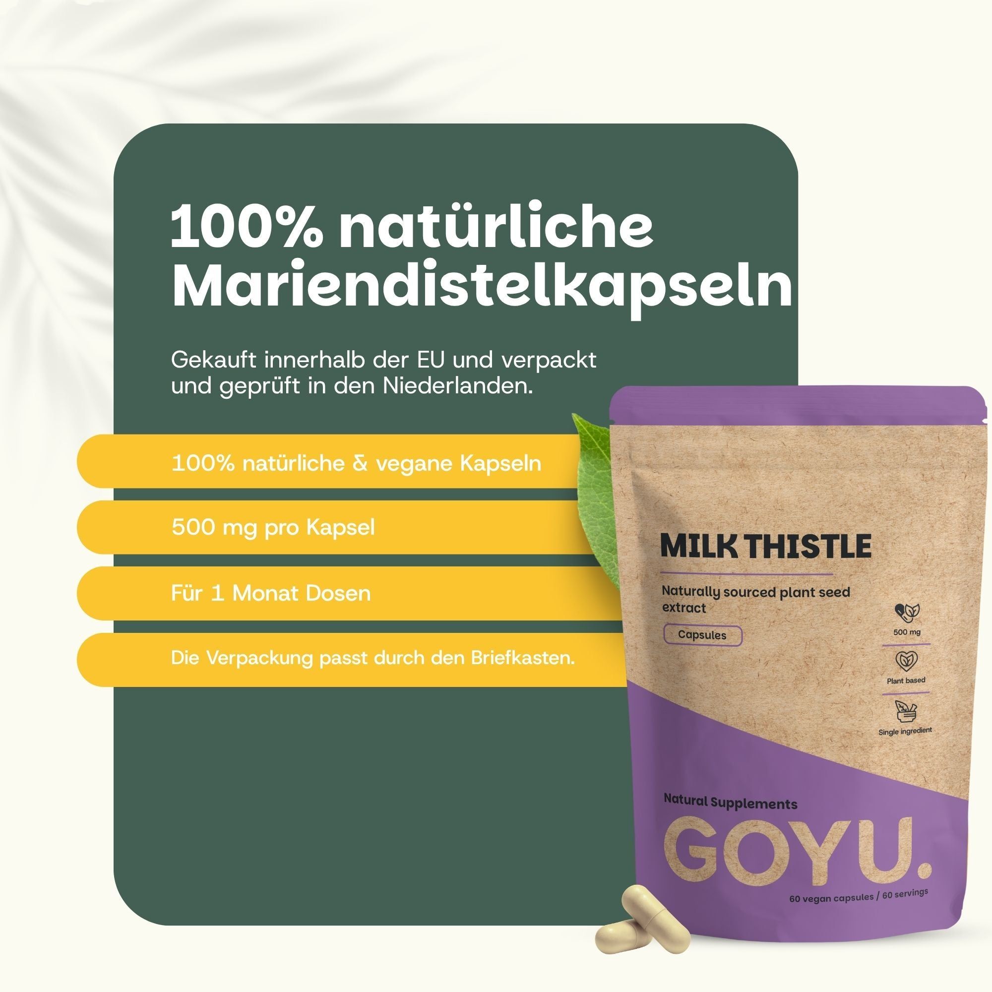 Warum Mariendistel? Unterstützt Leber, Verdauung. Antioxidative Eigenschaften.