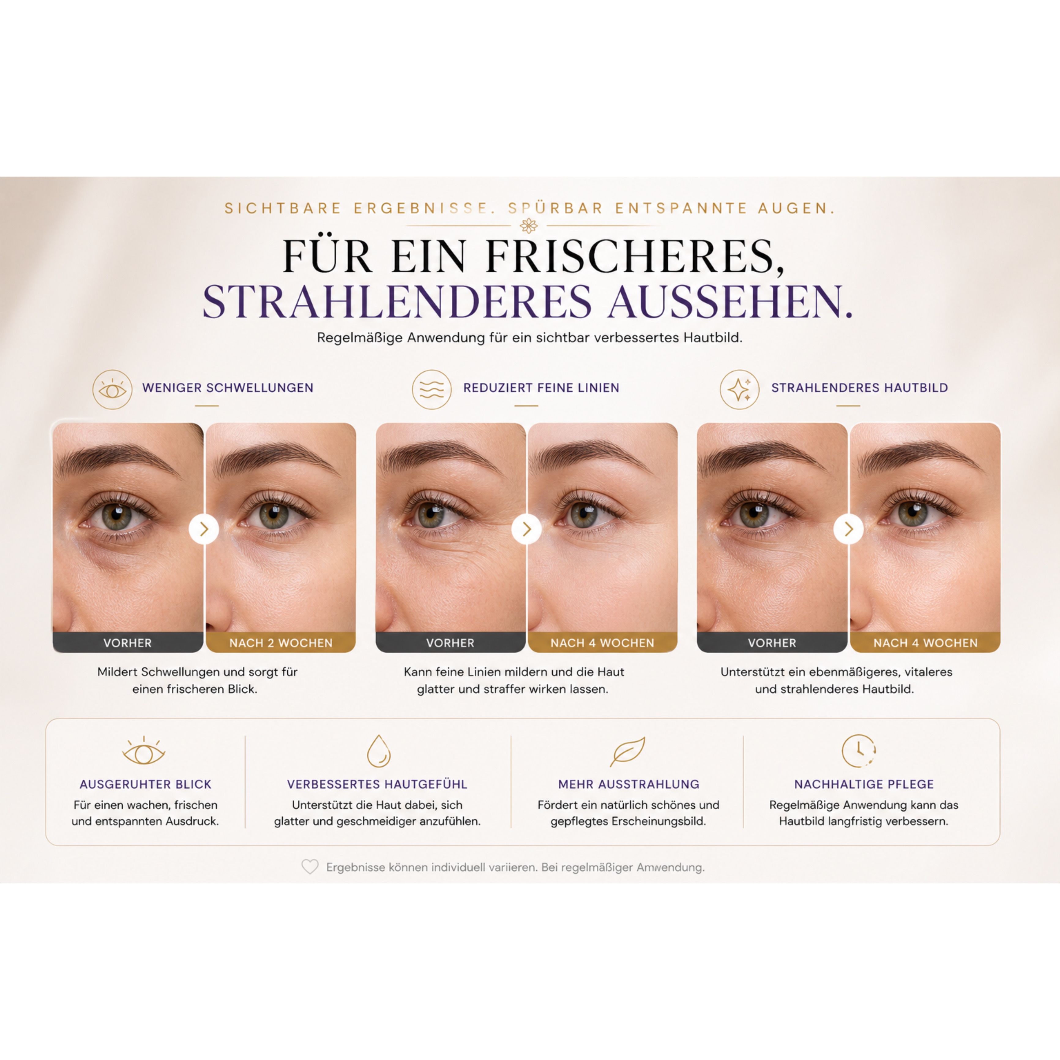 Lalano’S Cosmetics Massagegerät Lumiveo LED Augenmassage Brille mit 3 Lichtmodi, EMS & Vibration