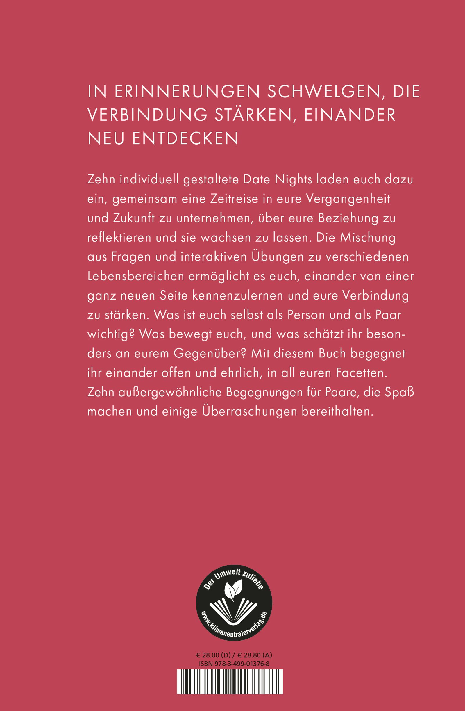 Rückseite eines roten Buches mit Text und Logo.