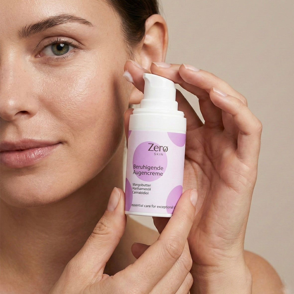 Zero Skin Beruhigende Augencreme mit CBD, 1% Cannabidiol für trockene Haut