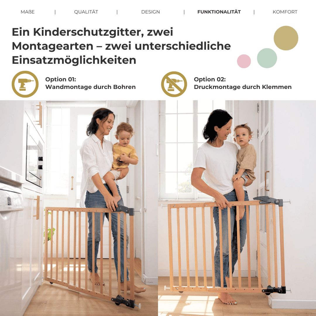 GEUTHER Türschutzgitter Nina 68–102 cm Holz grau