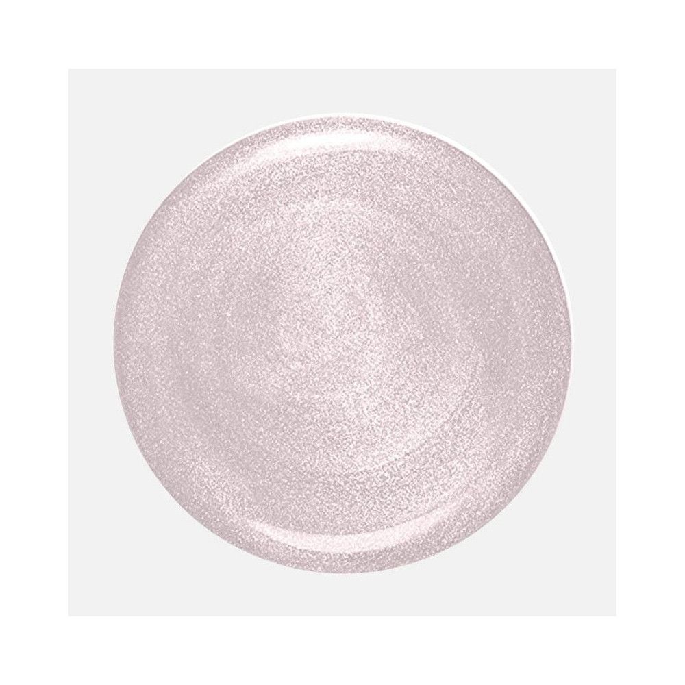 Runder Nagellack-Fleck, schimmernd, hell. Keine Marke sichtbar.