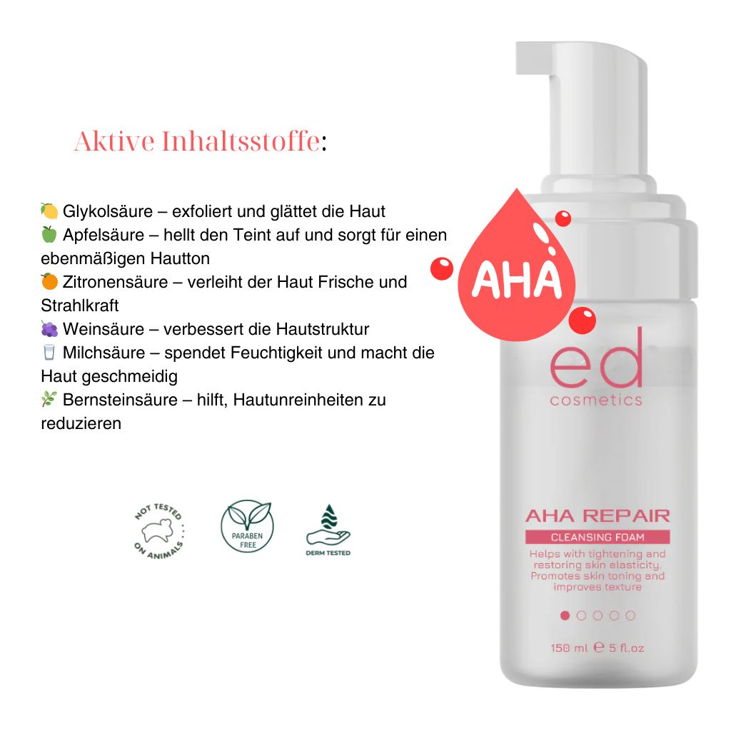 ED COSMETICS AHA Repair Peeling-Schaum – Tiefenreinigung & Hauterneuerung
