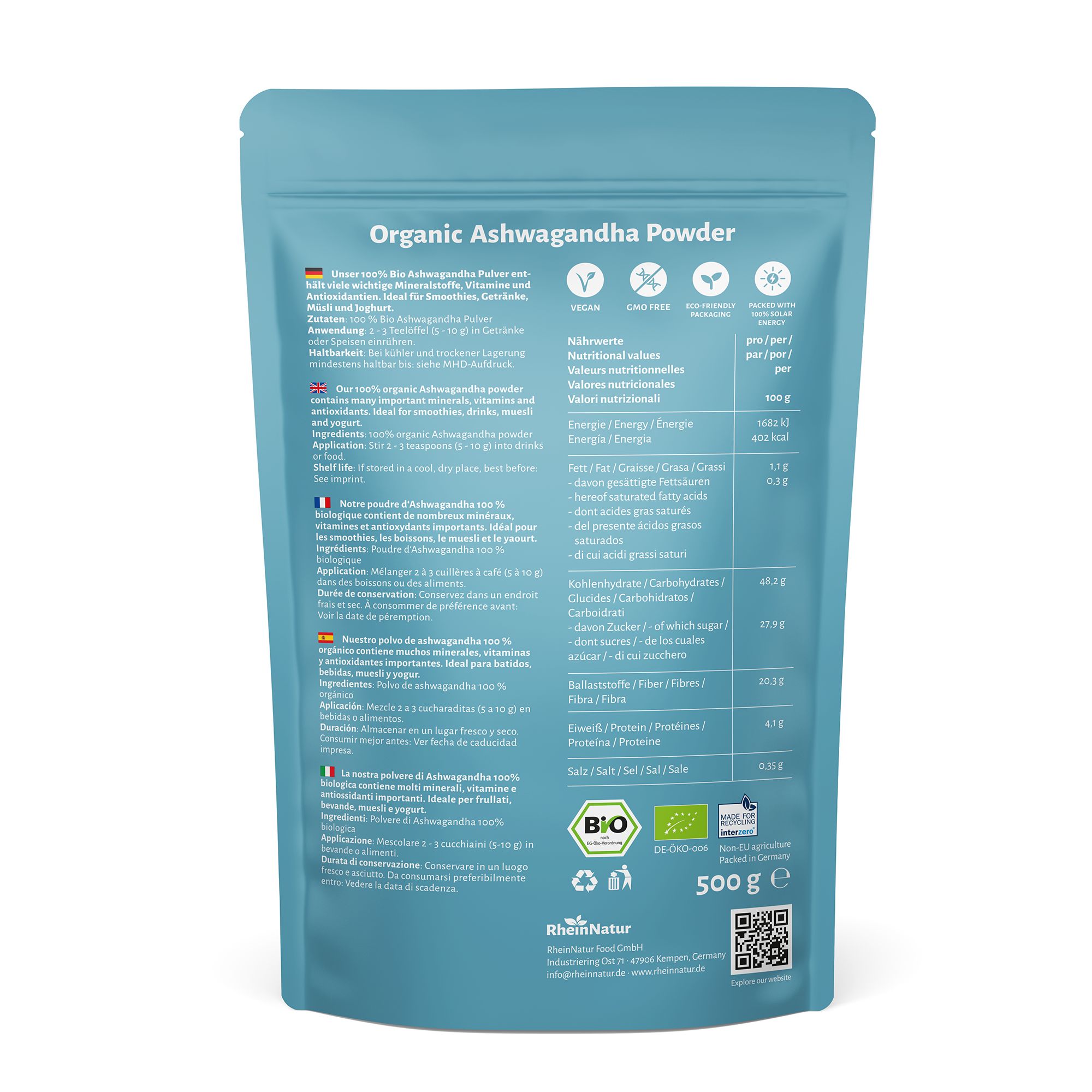 RheinNatur Ashwagandha Pulver