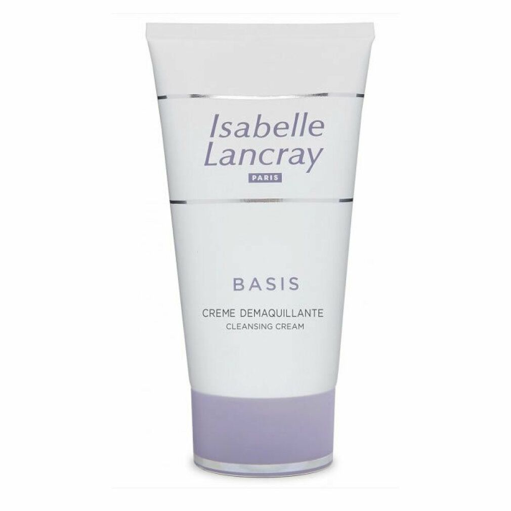 Weißer Creme-Tube mit lila Akzenten. Aufschrift: Isabelle Lancray Paris, Basis Crème Démaquillante.