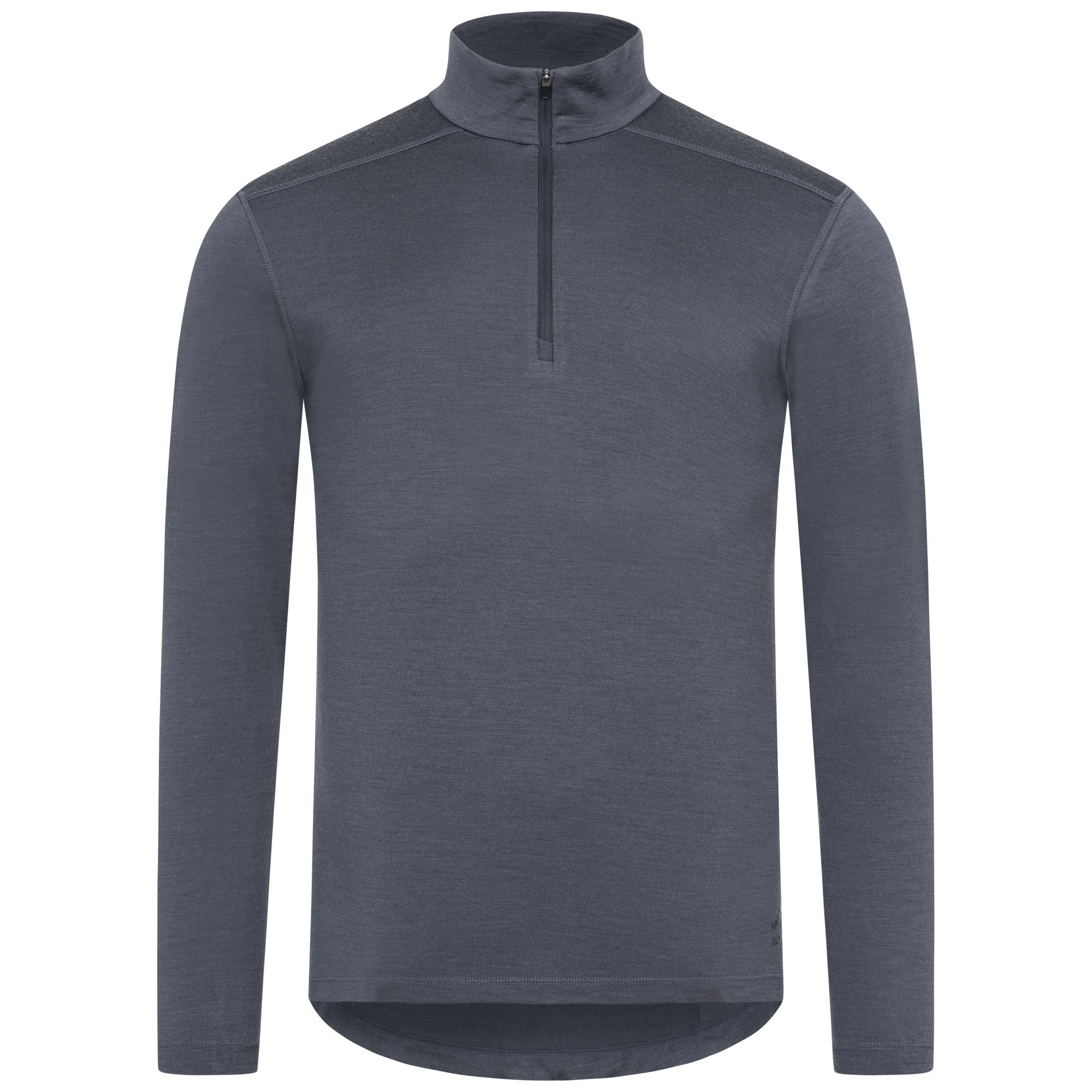 Alpenwert Zip Longsleeve Herren 100% Merino Grau S 1 St