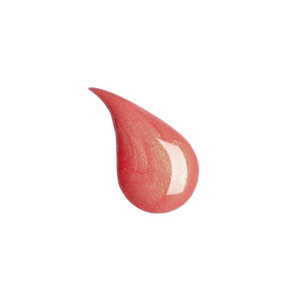 Tropfen des Artdeco Plumping Lip Fluid in Koralle mit Glitzer.