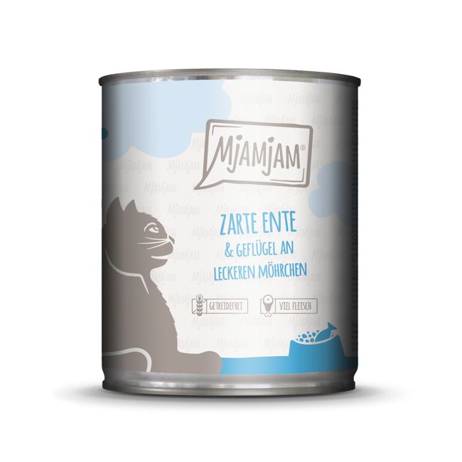 MjAMjAM - zarte Ente & Geflügel an leckeren Möhrchen 800 g Futter