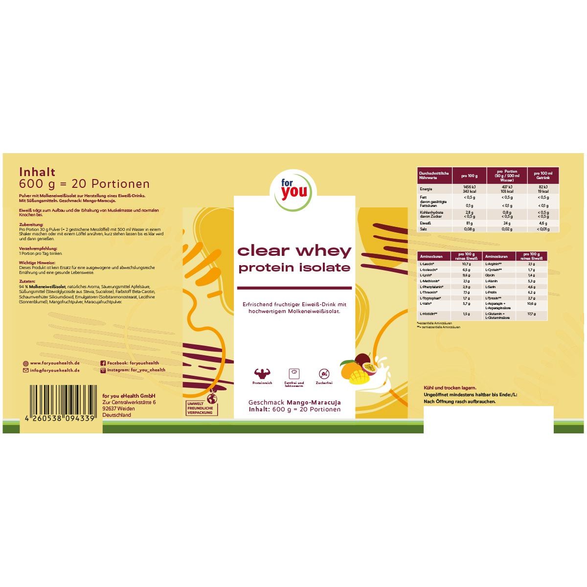 for you Clear Whey Protein Isolate