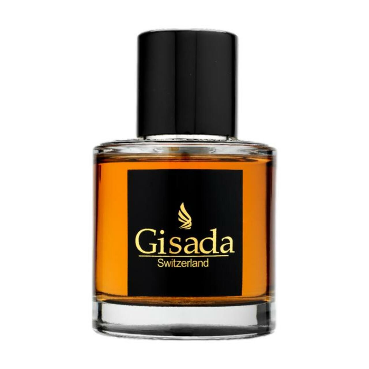 Gisada Ambassador For Men Eau de Parfum Nat. Spray in einem Glasflakon mit schwarzem Verschluss und schwarzem Etikett.