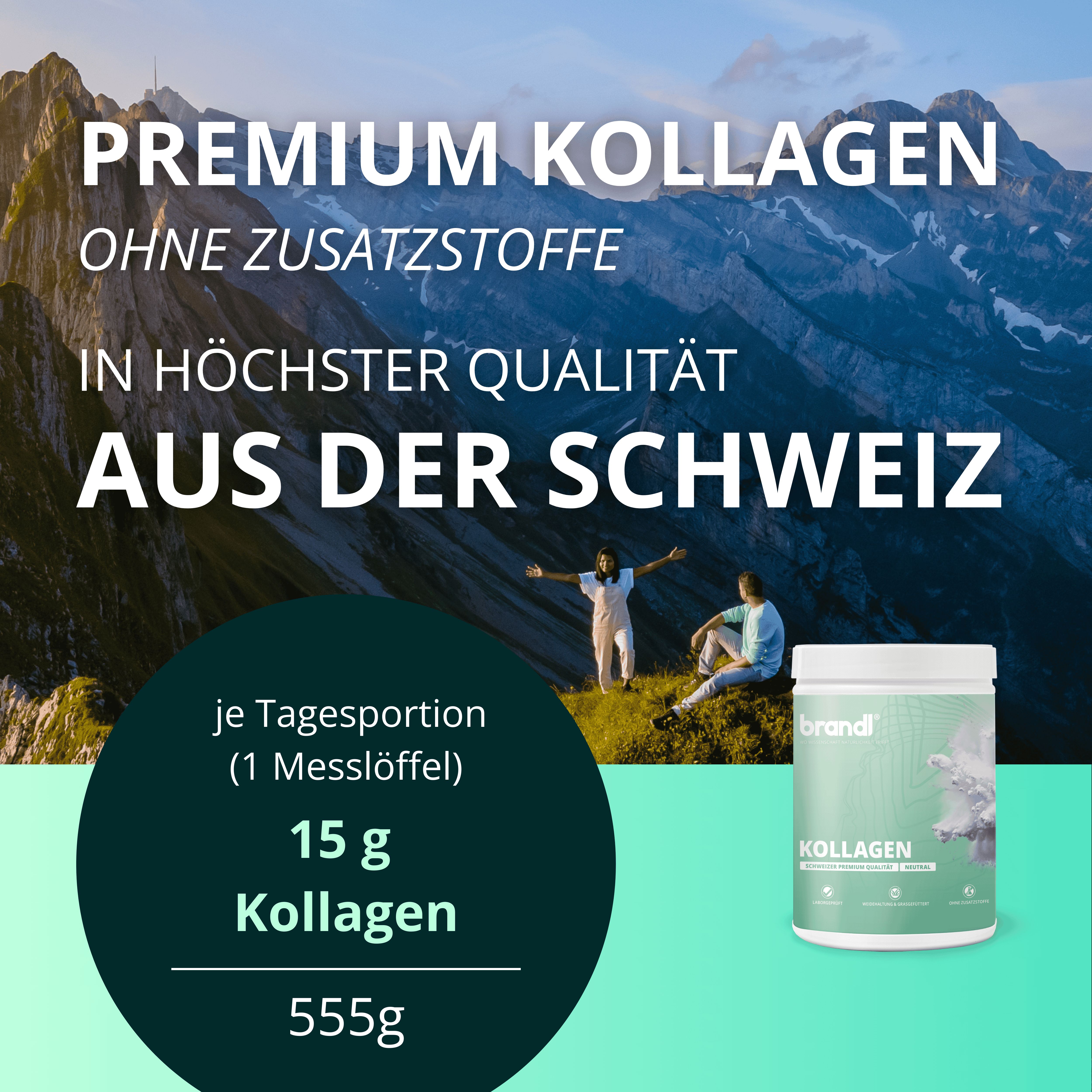 brandl® COLLAswiss® Kollagen Pulver aus Schweizer Weidehaltung grassgefüttert | Collagen Pulver