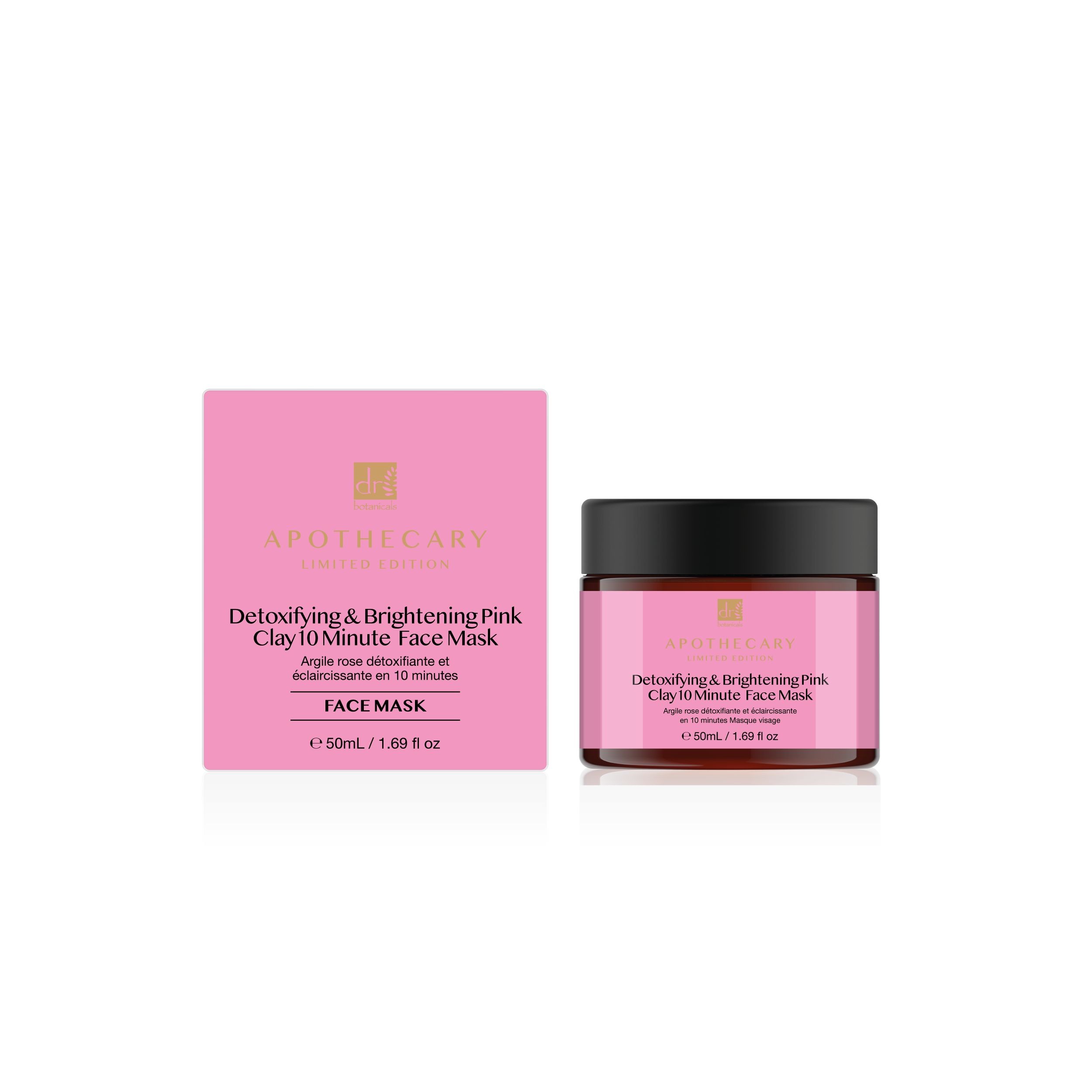Dr Botanicals Detoxifying & Brightening Pink Clay 10 Minute Face Mask