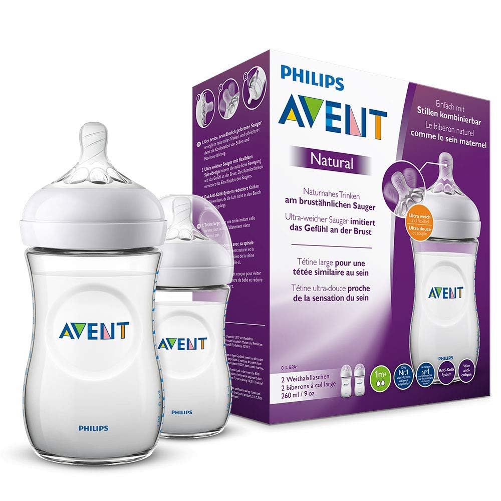 Philips Avent Natural-Babyflasche mit Sauger mit langsamem Nahrungsfluss