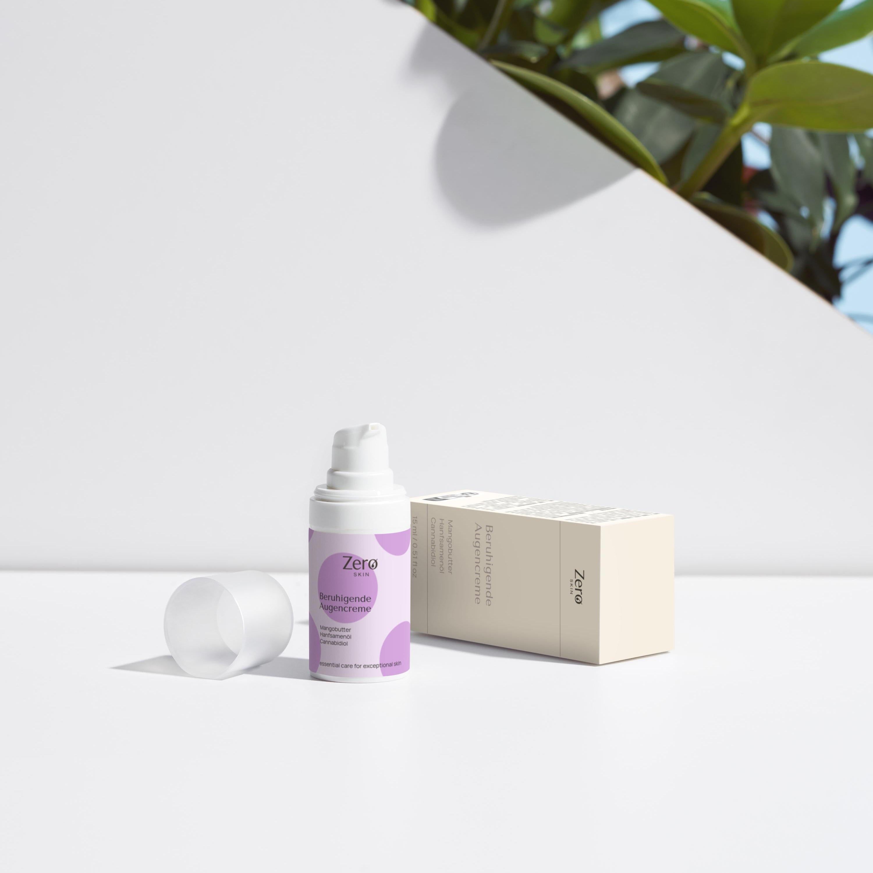 Zero Skin Beruhigende Augencreme mit CBD, 1% Cannabidiol für trockene Haut