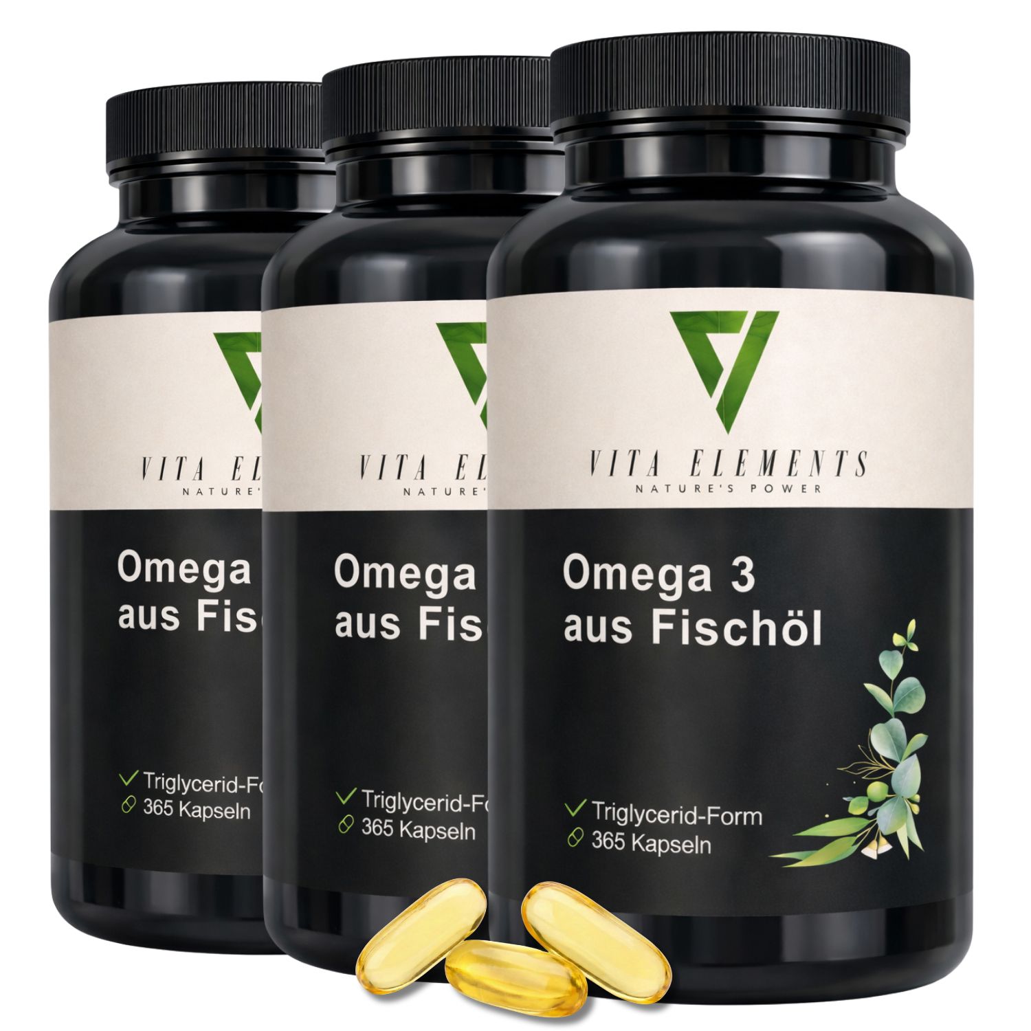 Vita Elements Omega 3 aus Fischöl Kapseln 491 g