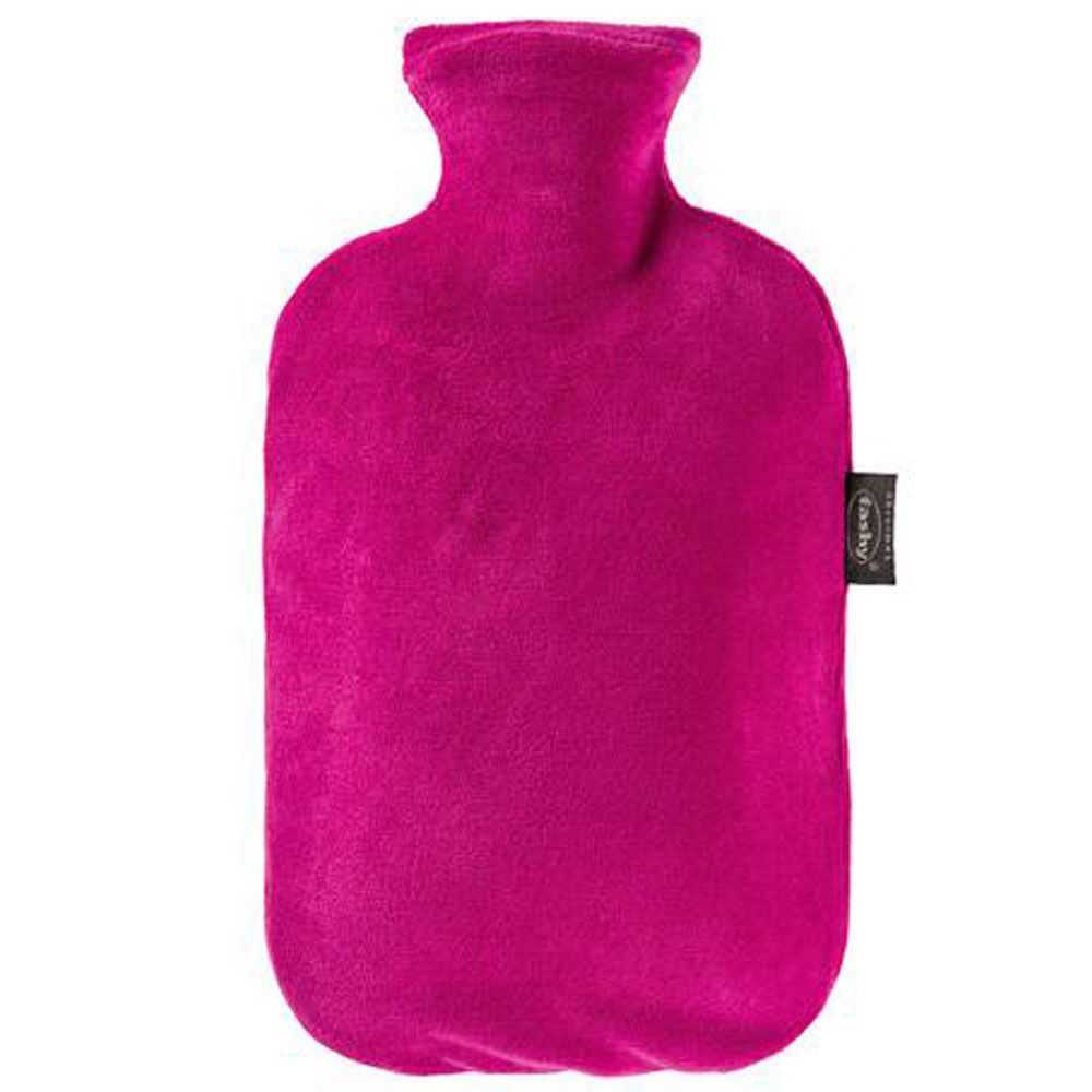 fashy Wärmflasche mit Nicki-Velour Bezug Fuchsia