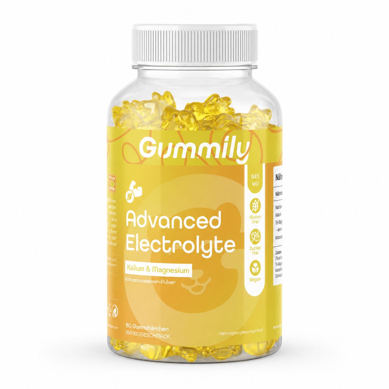 Gummily® Gummily Advanced Electrolyte - Kalium, Magnesium & Kokoswasser Pulver (Zuckerfrei) 60 St Gummibärchen