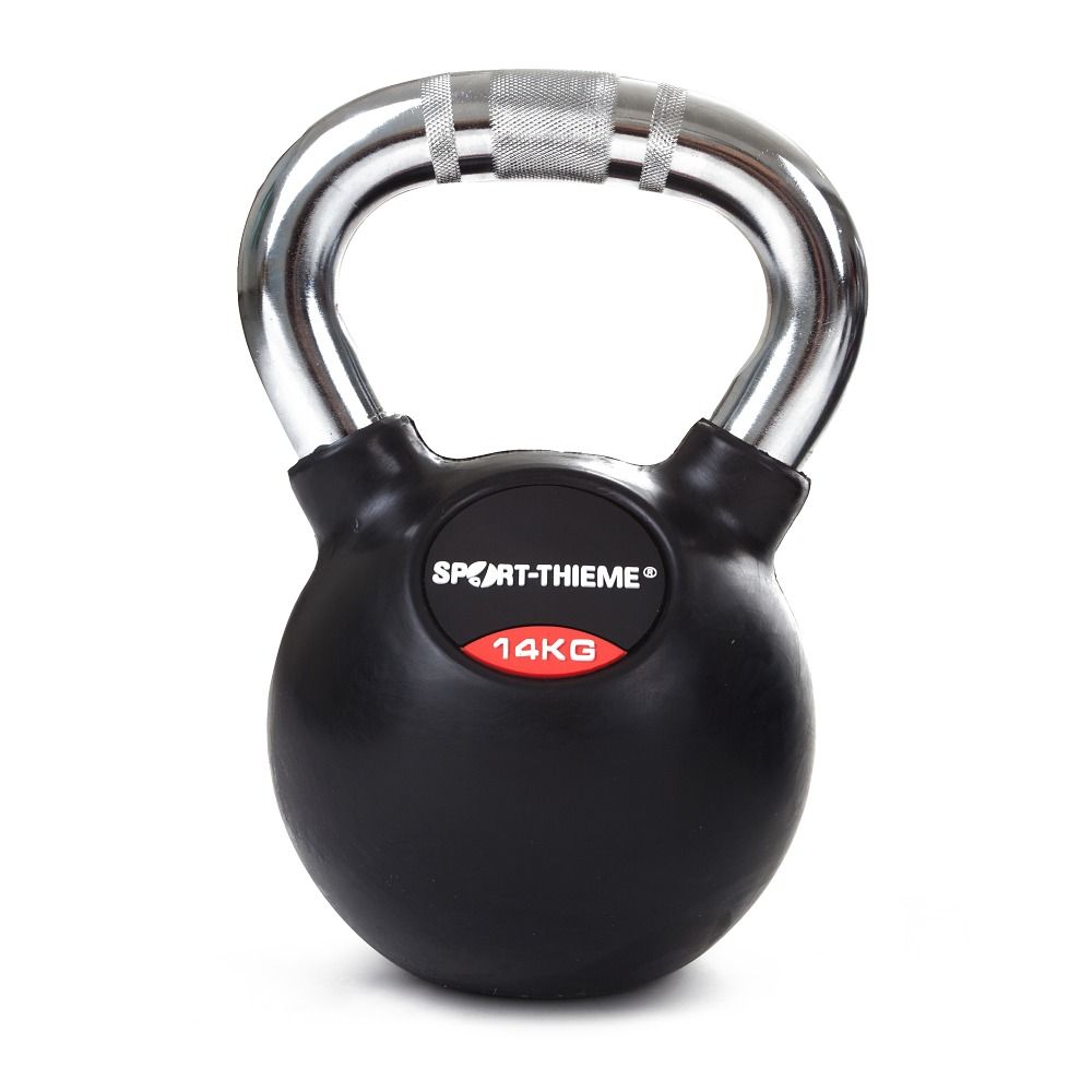 Sport-Thieme Kettlebell Gummiert mit gerändeltem Chrom-Griff 1 St