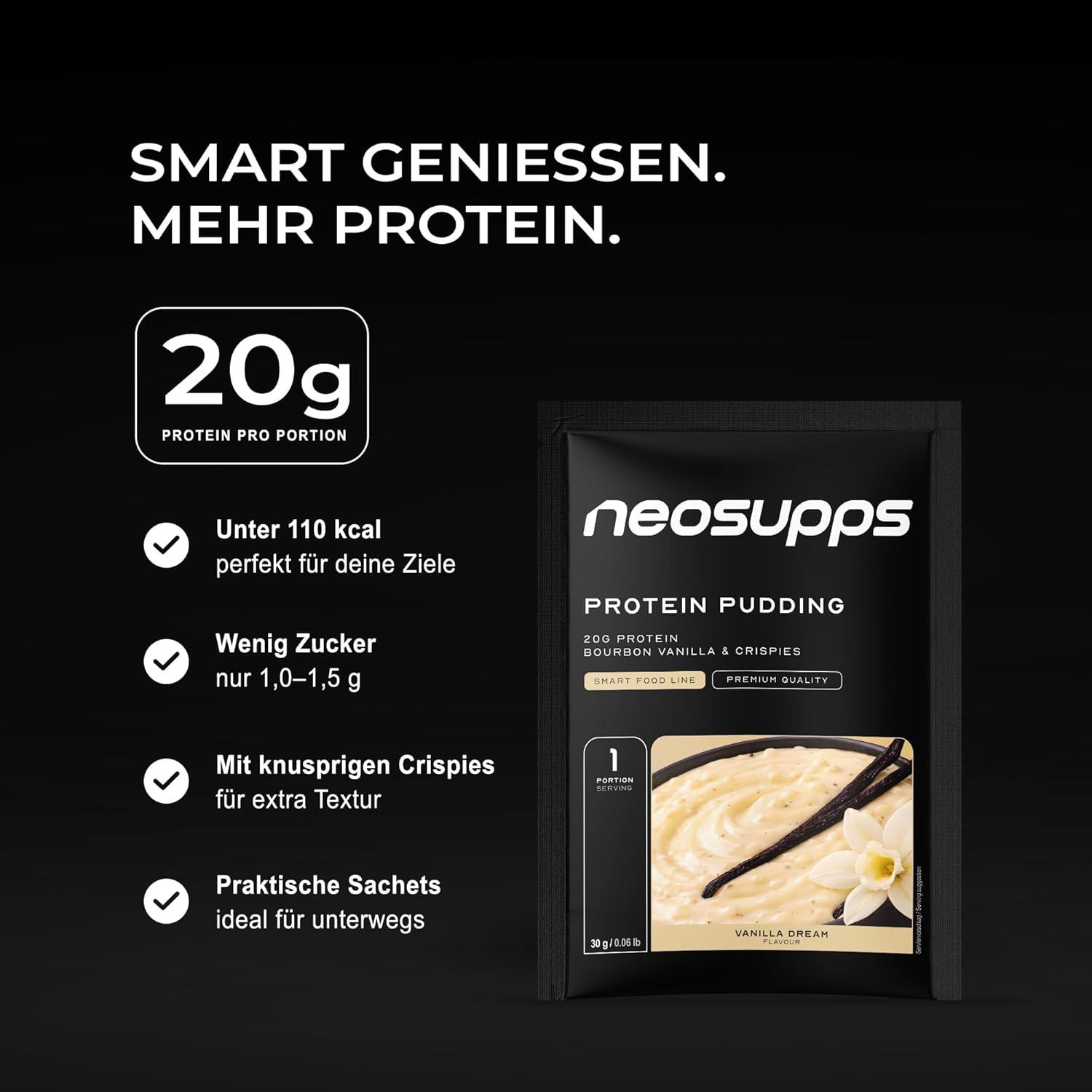 Neosupps, Pudding Vanilla, Eiweißpudding, High Protein Dessert