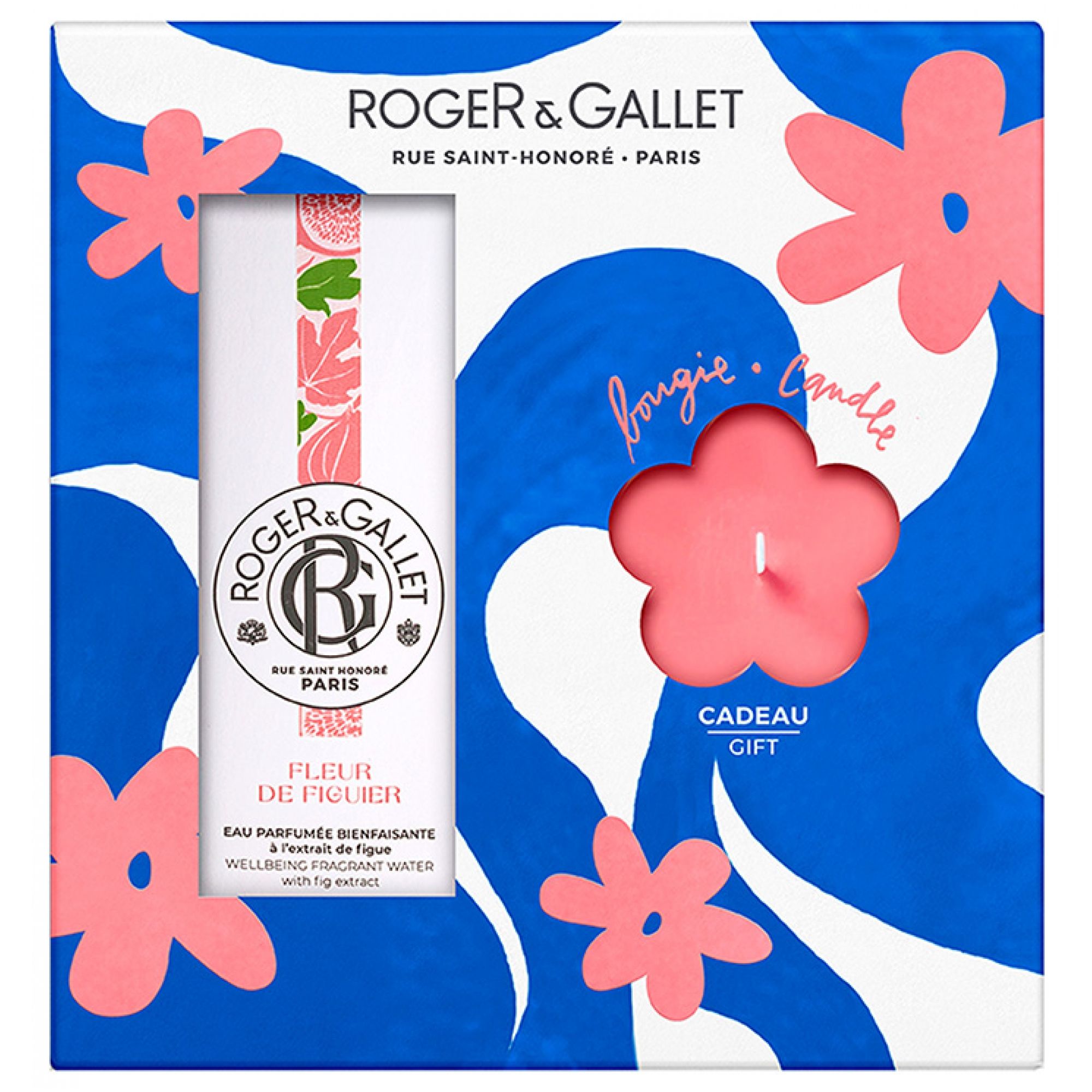 Roger & Gallet Fleur de Figuier Coffret Eau Parfumée Bienfaisante 100 ml + Duftkerze 85 g Offerte 18,8x5x18,8 cm