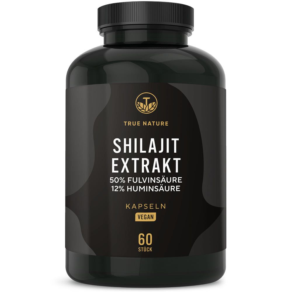 Shilajit Kapseln 2000mg aus dem Himalaya - 50 % Fulvinsäure & 12 Huminsäure True Nature® 60 St