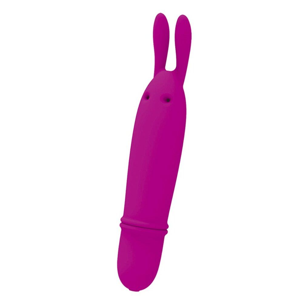 Lila Vibrator in Hasenform. Aus Silikon. Mit zwei Ohren und abgerundeter Spitze.