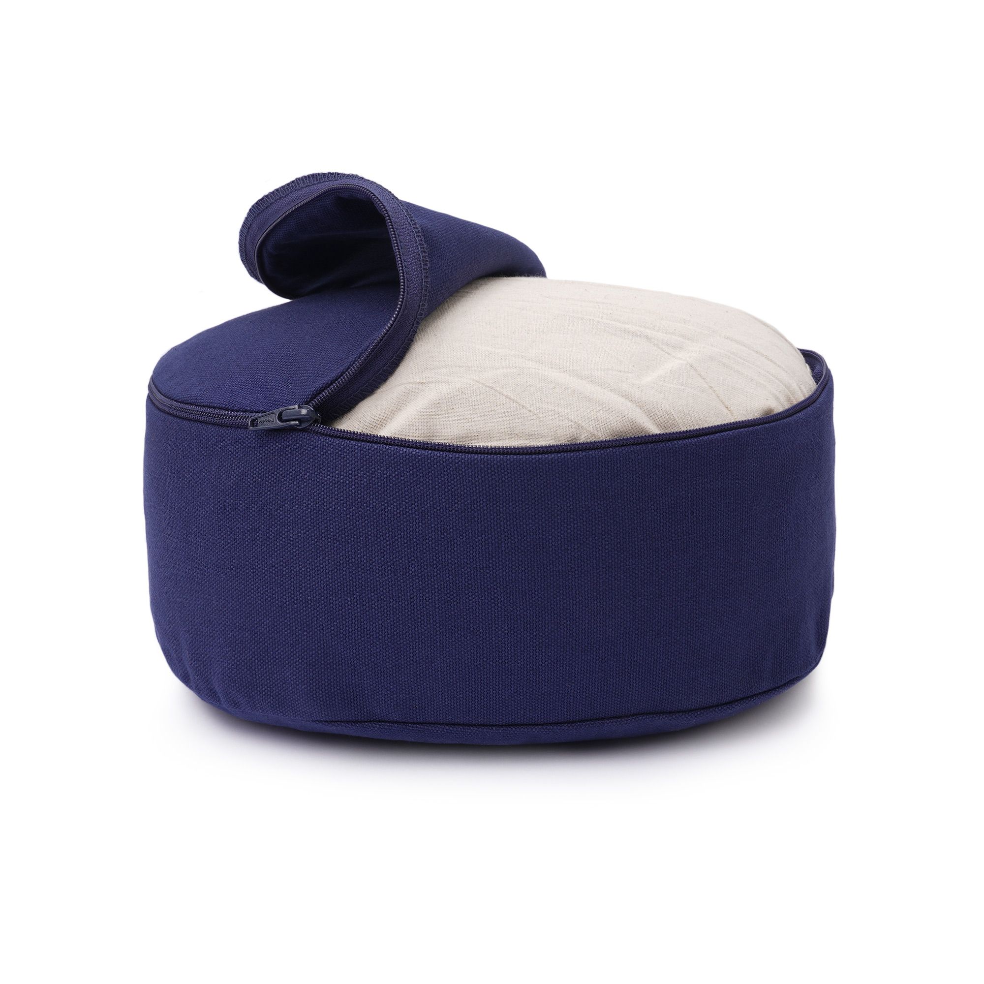 yogabox Yogilino® Reise Meditationskissen mini oval BASIC - dunkelblau - 26 x 21 x 9 cm
