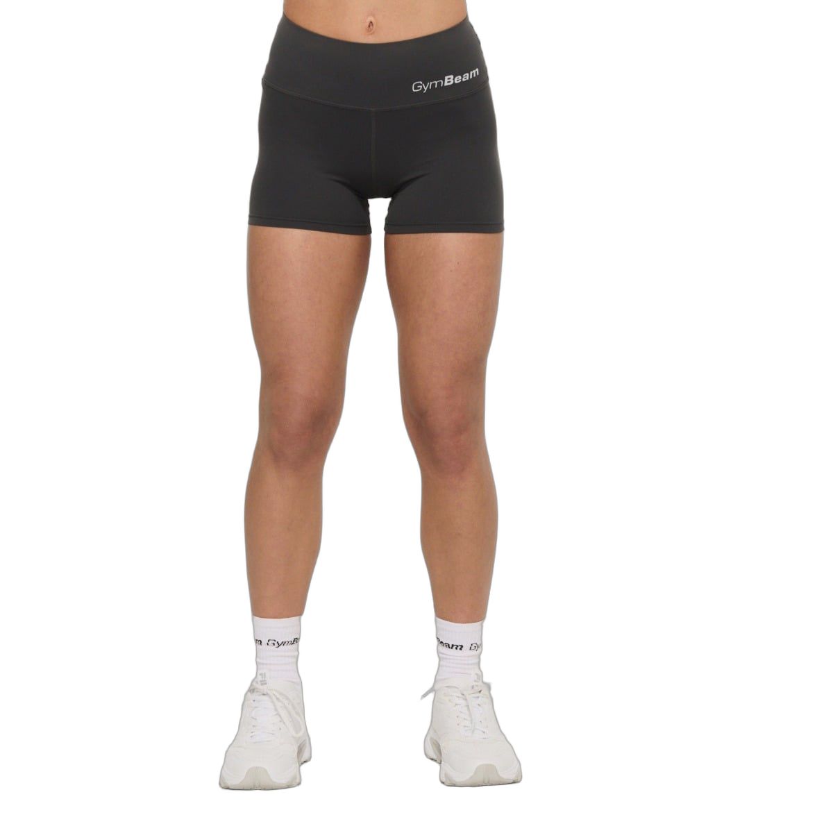 GymBeam Shorts Damen Slim mit Gummizug ohne Taschen BEAT Charcoal