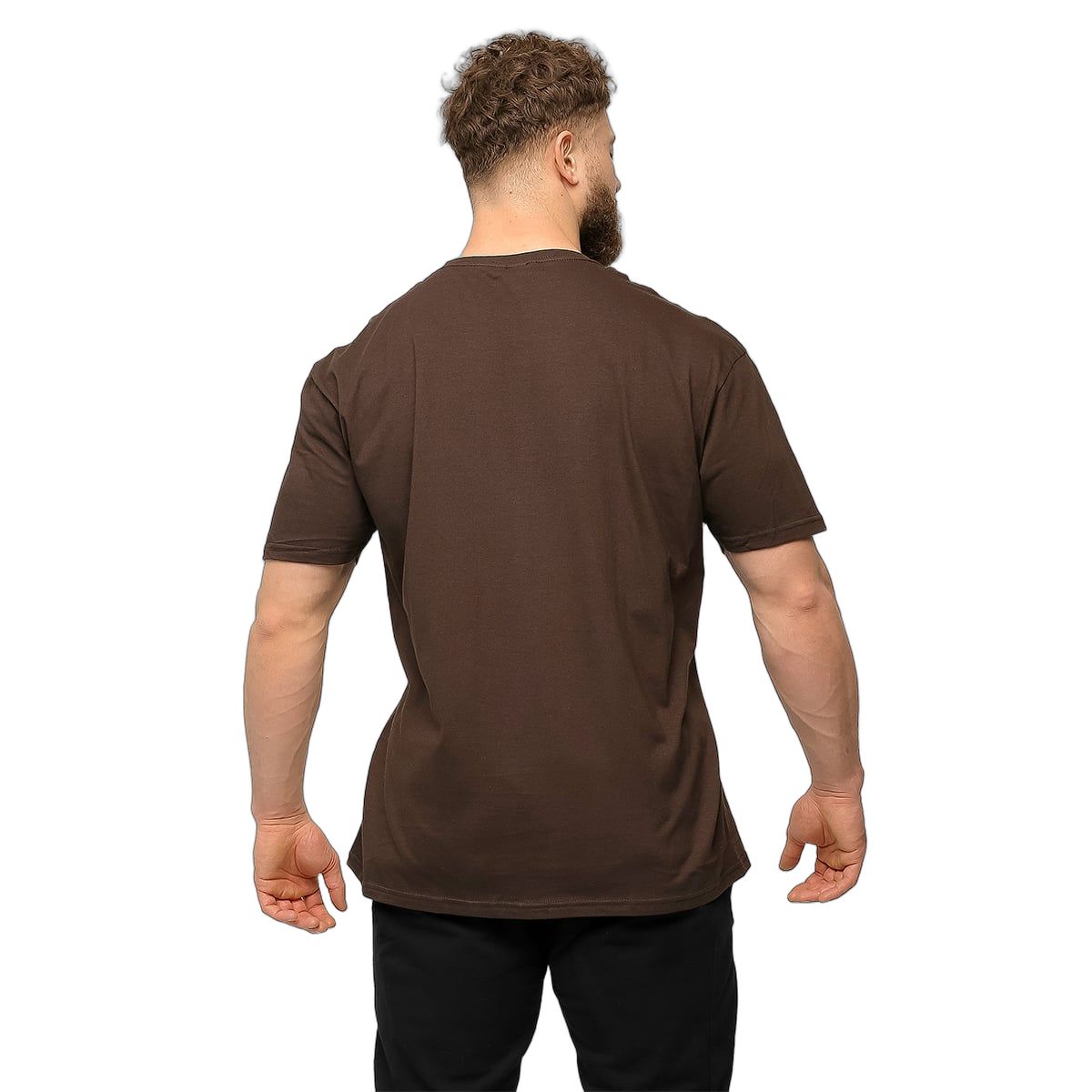 GymBeam T-Shirt Herren regular Kurzarm Schokoladenbraun Basic