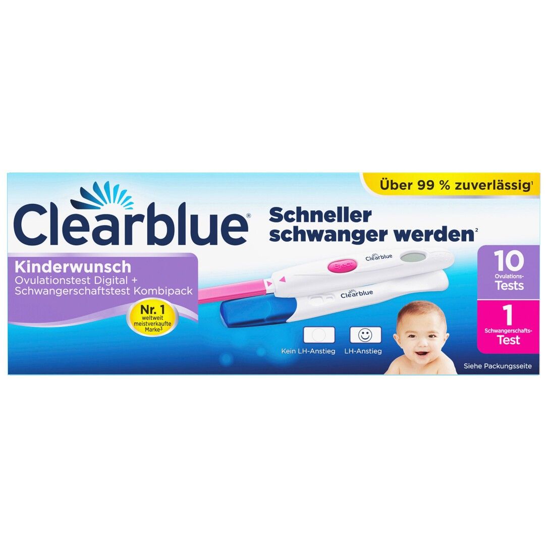 Clearblue Kinderwunsch Kombipack Ovulationstest & Schwangerschaftstest