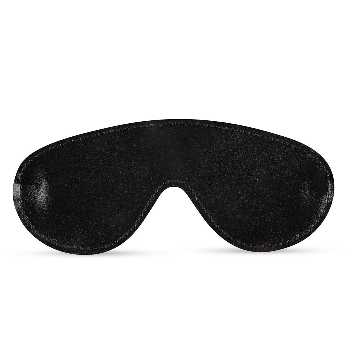 Schwarze Augenbinde aus Leder. Oval geformt.