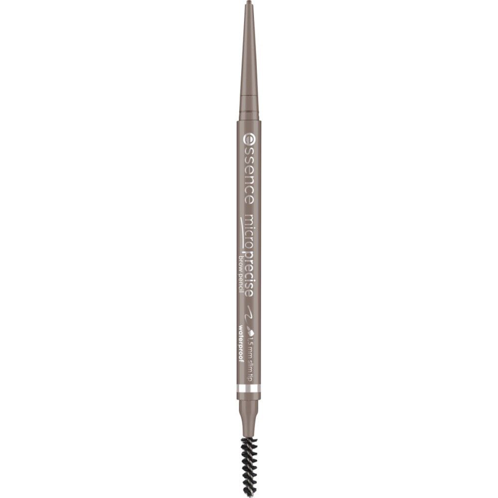 Augenbrauenstift mit feiner Spitze und Bürste. Marke: Essence. Farbe: Braun. Aufschrift: Micro Precise.