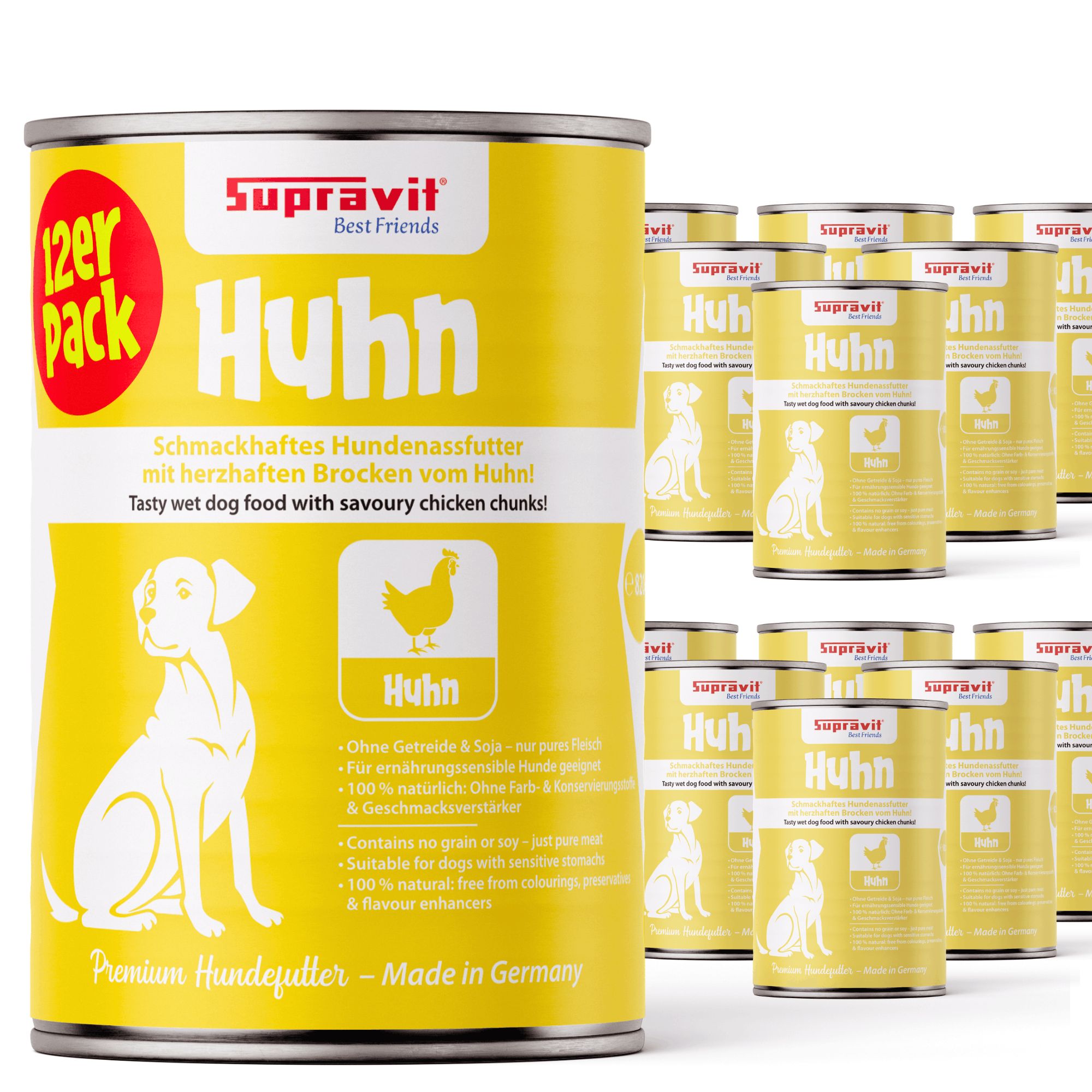 Supravit Hundenassfutter Dosenfutter für Hunde