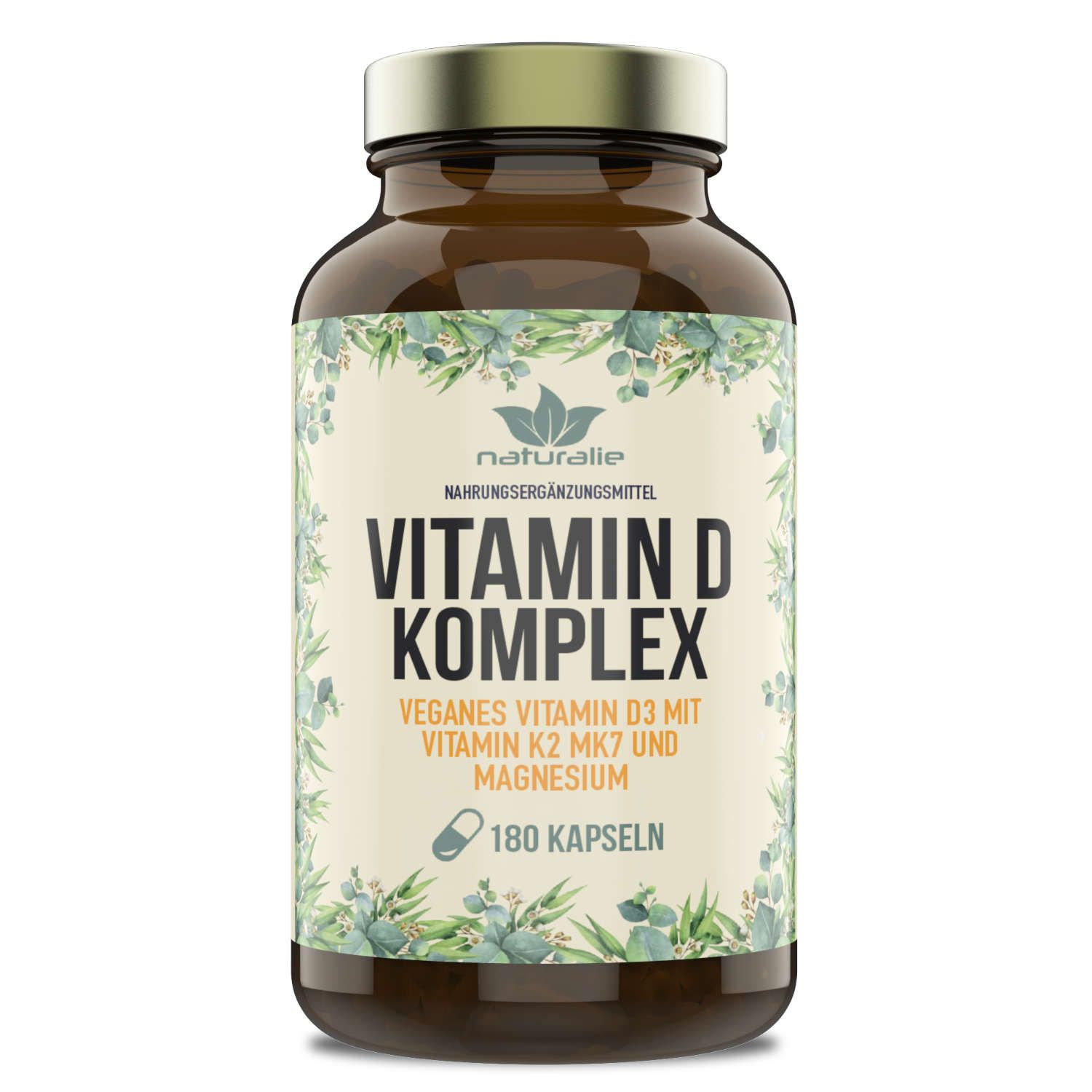 Naturalie Vitamin D Komplex Kapseln mit K2 MK7 und Magnesium 109 g
