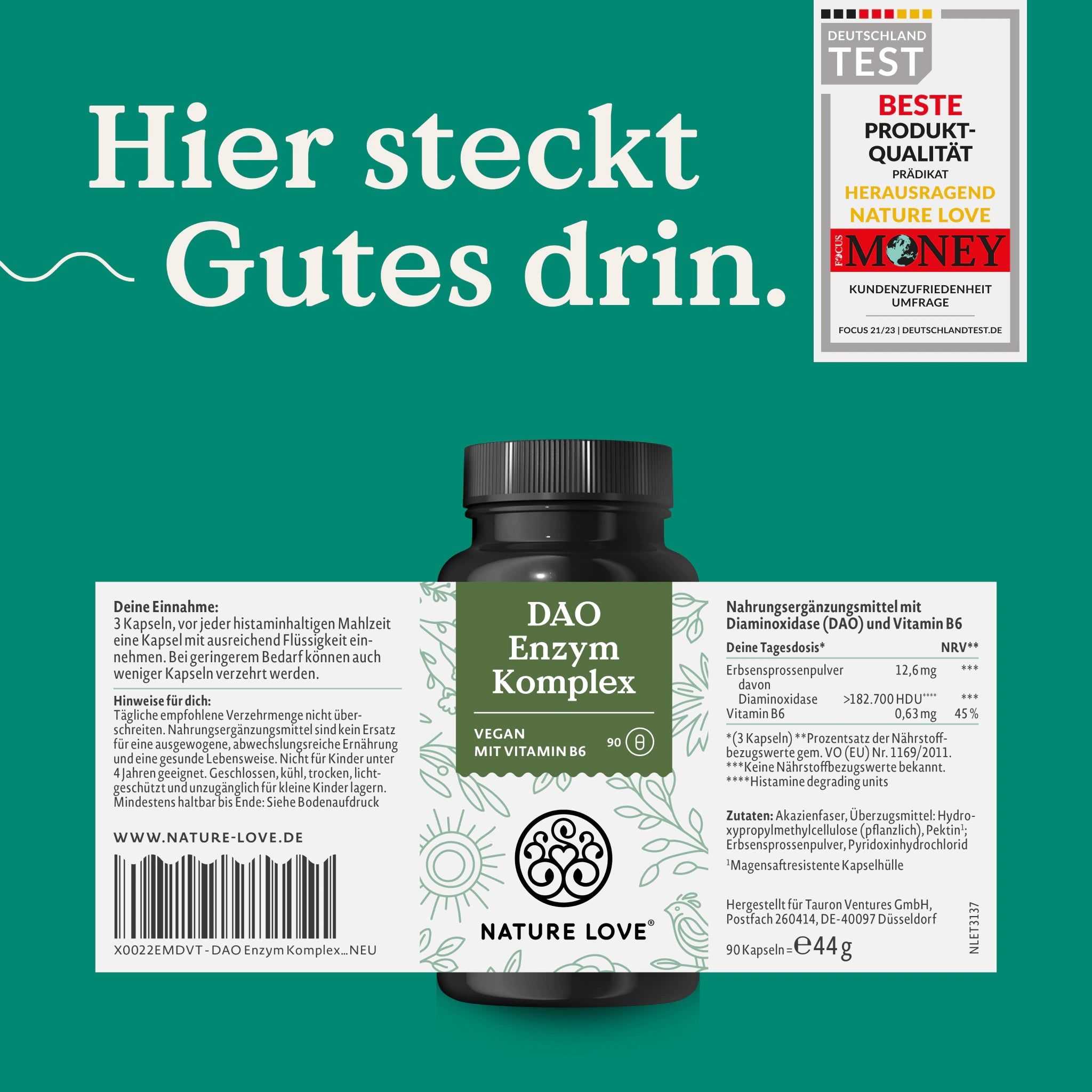 NATURE LOVE® DAO Enzym Komplex Kapseln