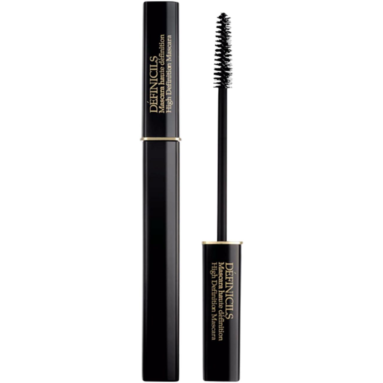Schwarze Mascara mit Bürste. Aufschrift: DÉFINICILS Mascara haute définition High Definition Mascara.