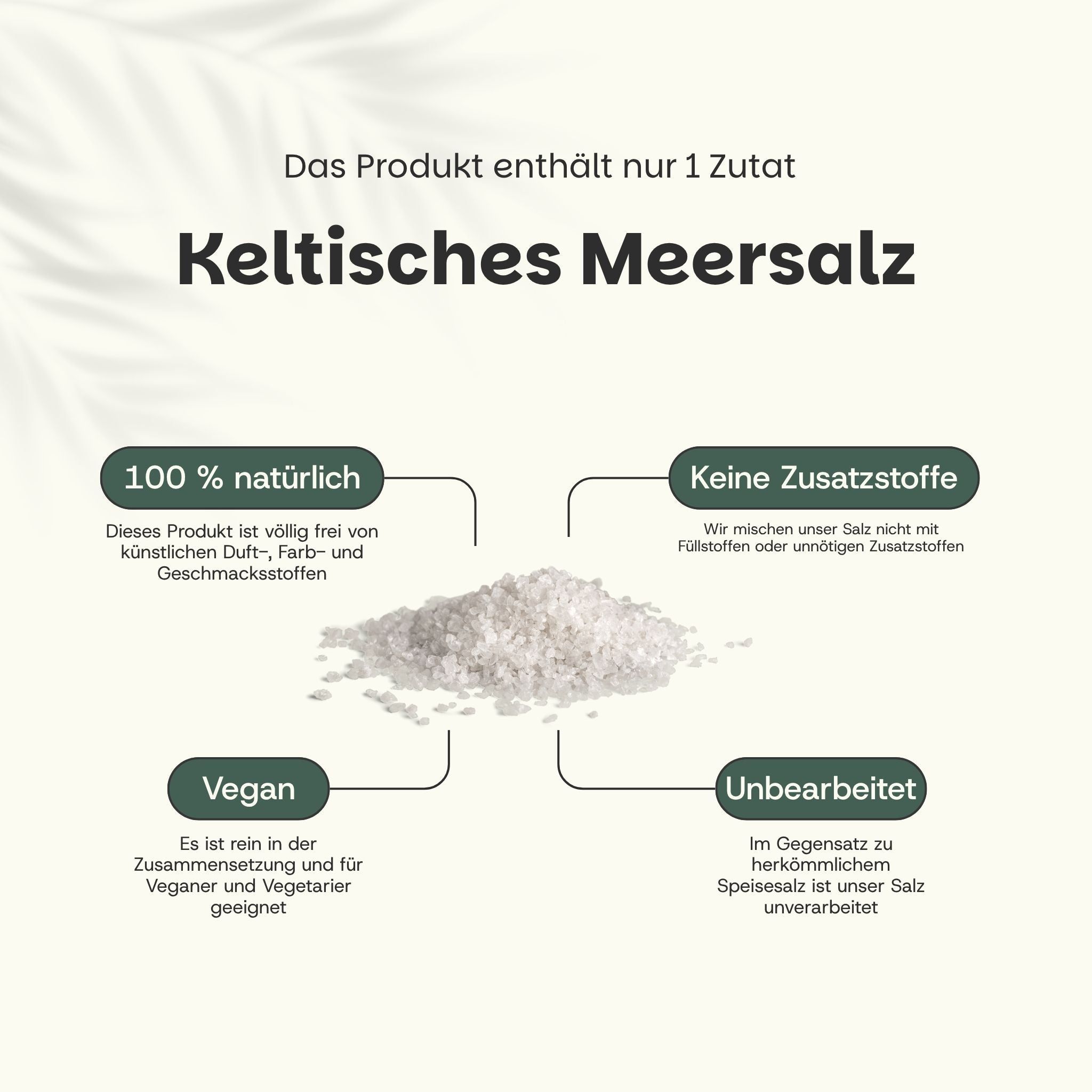 Personen heben Körbe mit Meersalz aus dem Meer. Text: 100% natürlich, handwerklich gewonnen, Labor getestet.