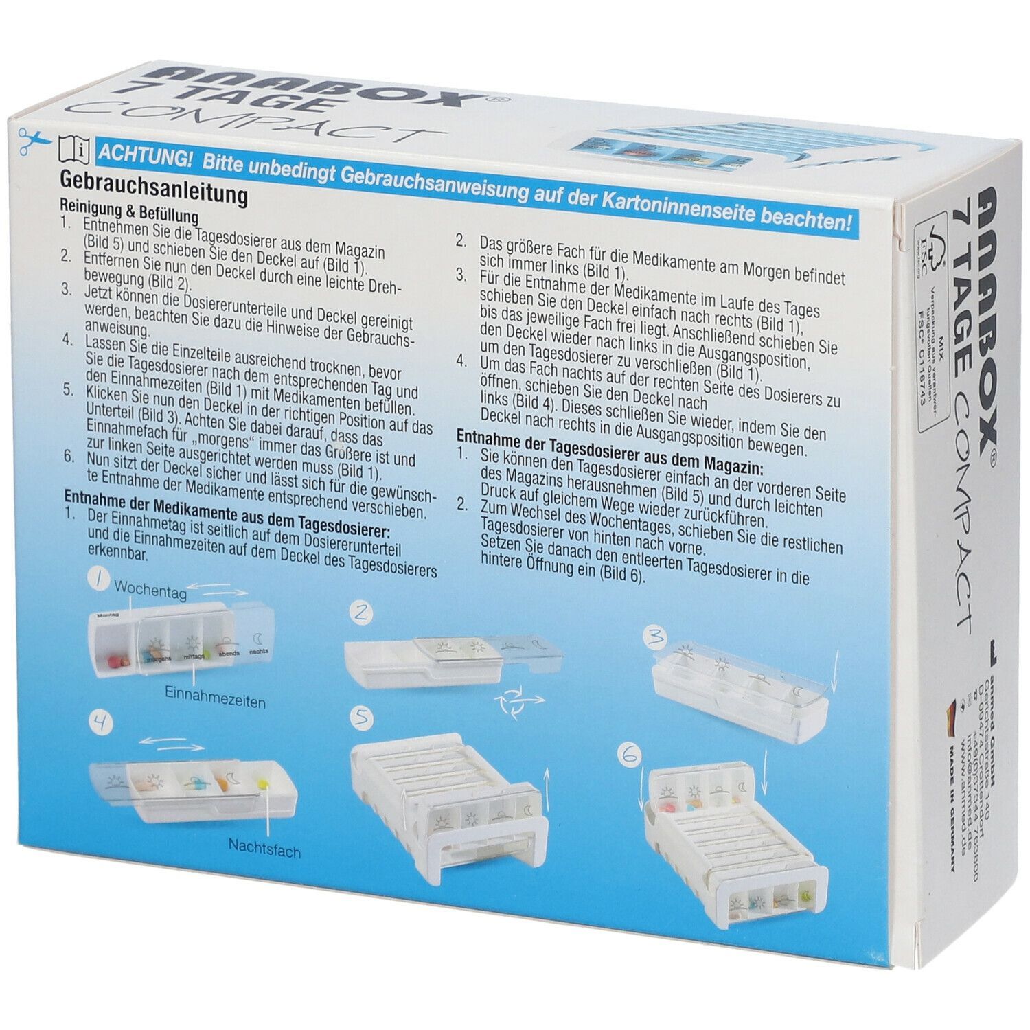 ANABOX® 7 Tage Compact blau/weiß